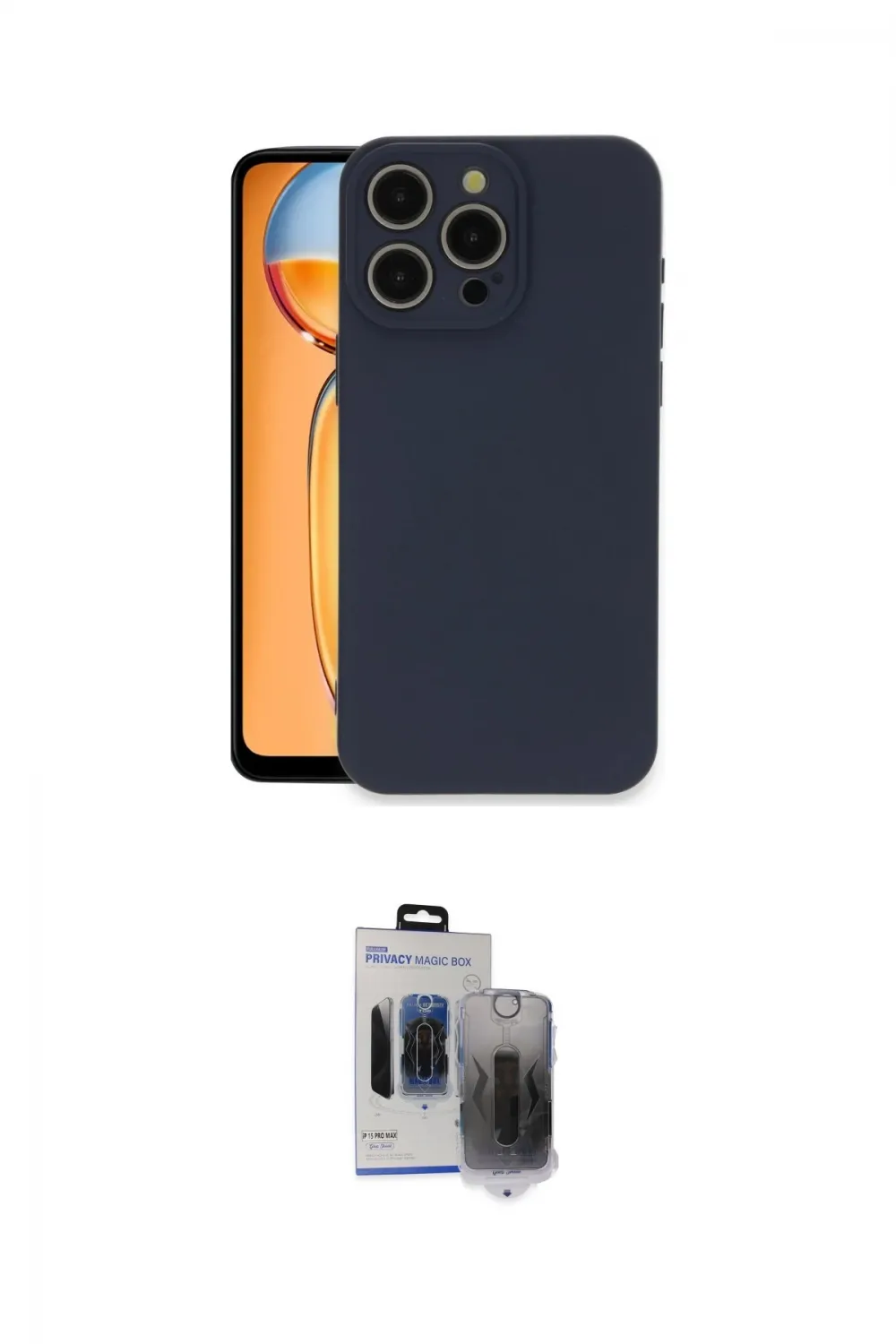 ieg™ iPhone 15 Pro Max Kılıf Ahenk Serisi - Siyah Vanessa Magic Hayalet Cam