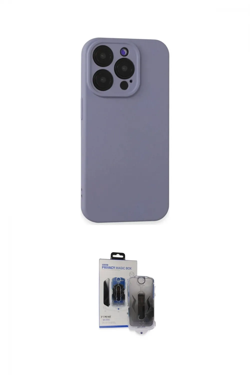 ieg™ iPhone 15 Pro Max Kılıf Ahenk Serisi - Siyah Vanessa Magic Hayalet Cam