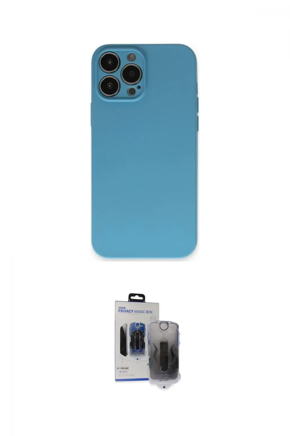 ieg™ iPhone 15 Pro Max Kılıf Ahenk Serisi - Siyah Vanessa Magic Hayalet Cam