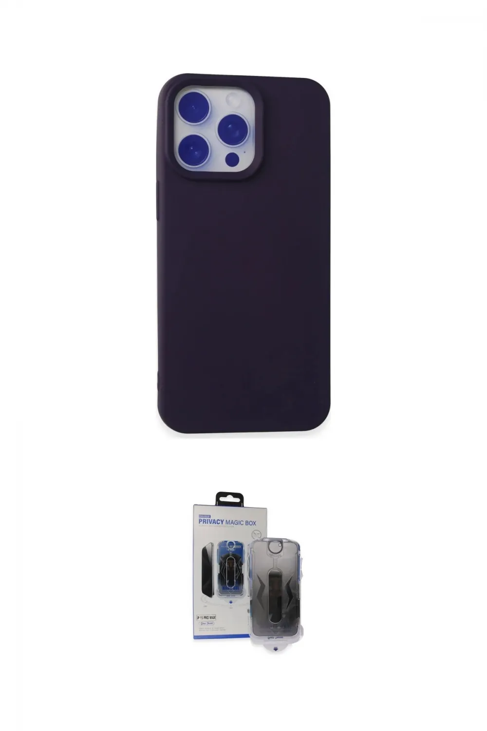ieg™ iPhone 15 Pro Max Kılıf Ahenk Serisi - Siyah Vanessa Magic Hayalet Cam