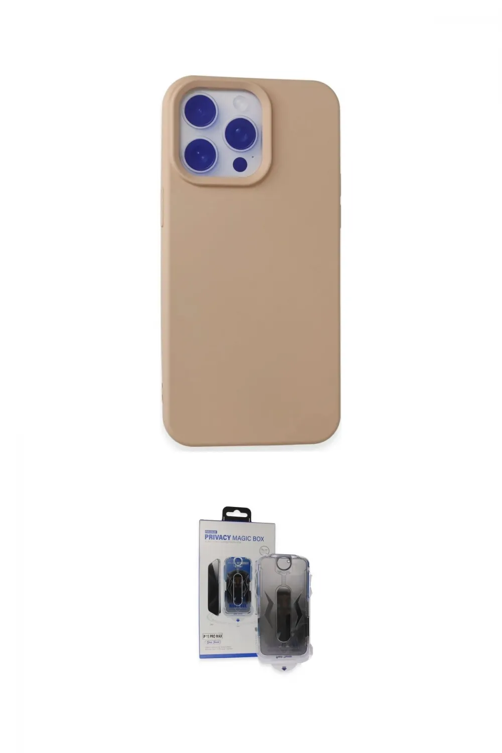 ieg™ iPhone 15 Pro Max Kılıf Ahenk Serisi - Siyah Vanessa Magic Hayalet Cam