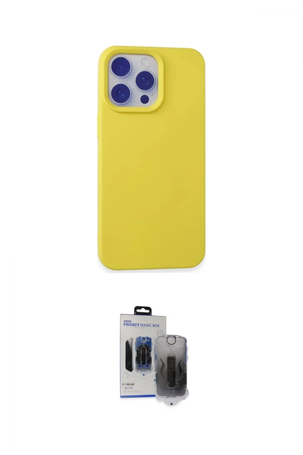 ieg™ iPhone 15 Pro Max Kılıf Ahenk Serisi - Siyah Vanessa Magic Hayalet Cam