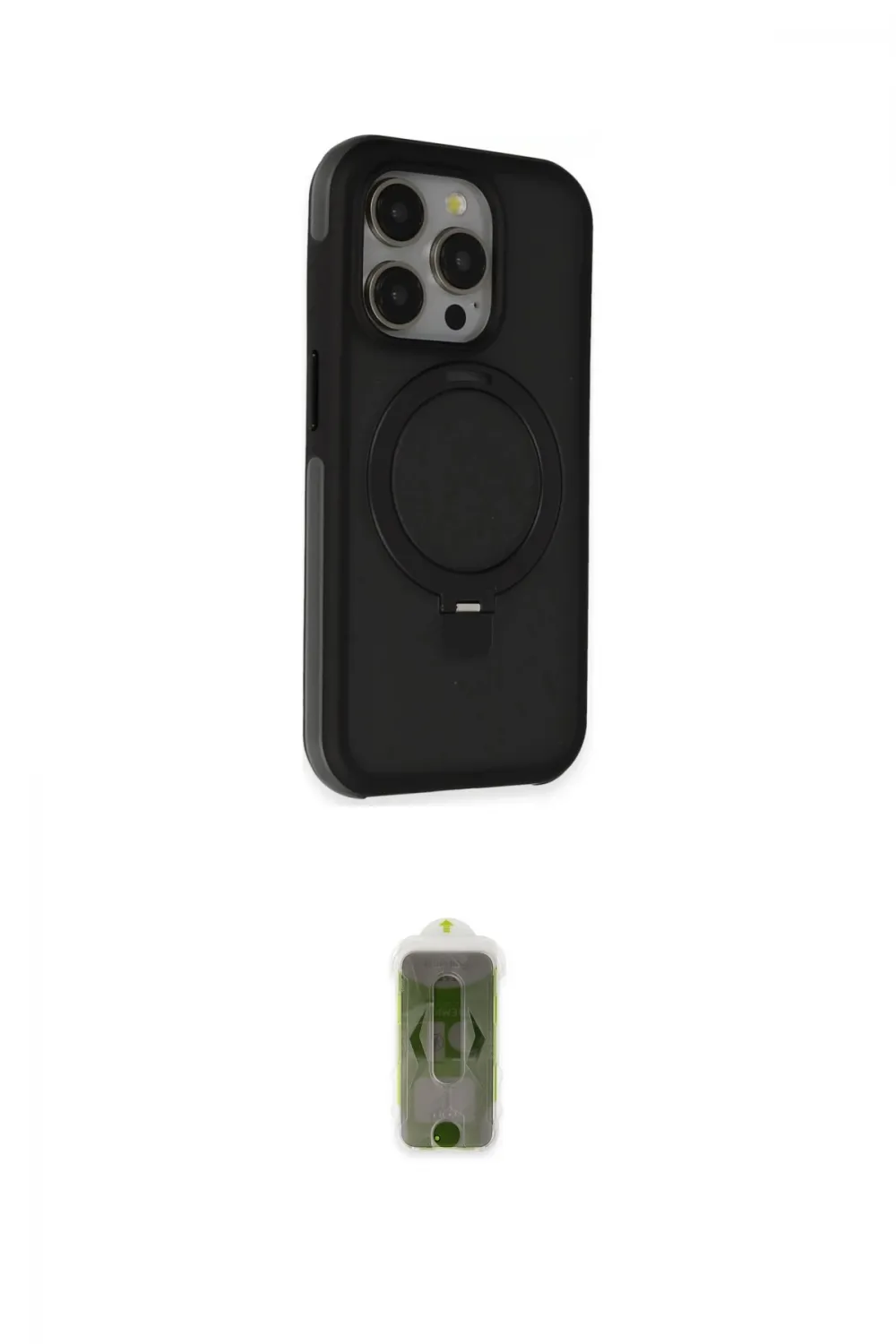 ieg™ iPhone 15 Pro Max Kılıf Ahenk Yansıma Özel Seri - Siyah Joko Magic 5D Hayalet Cam