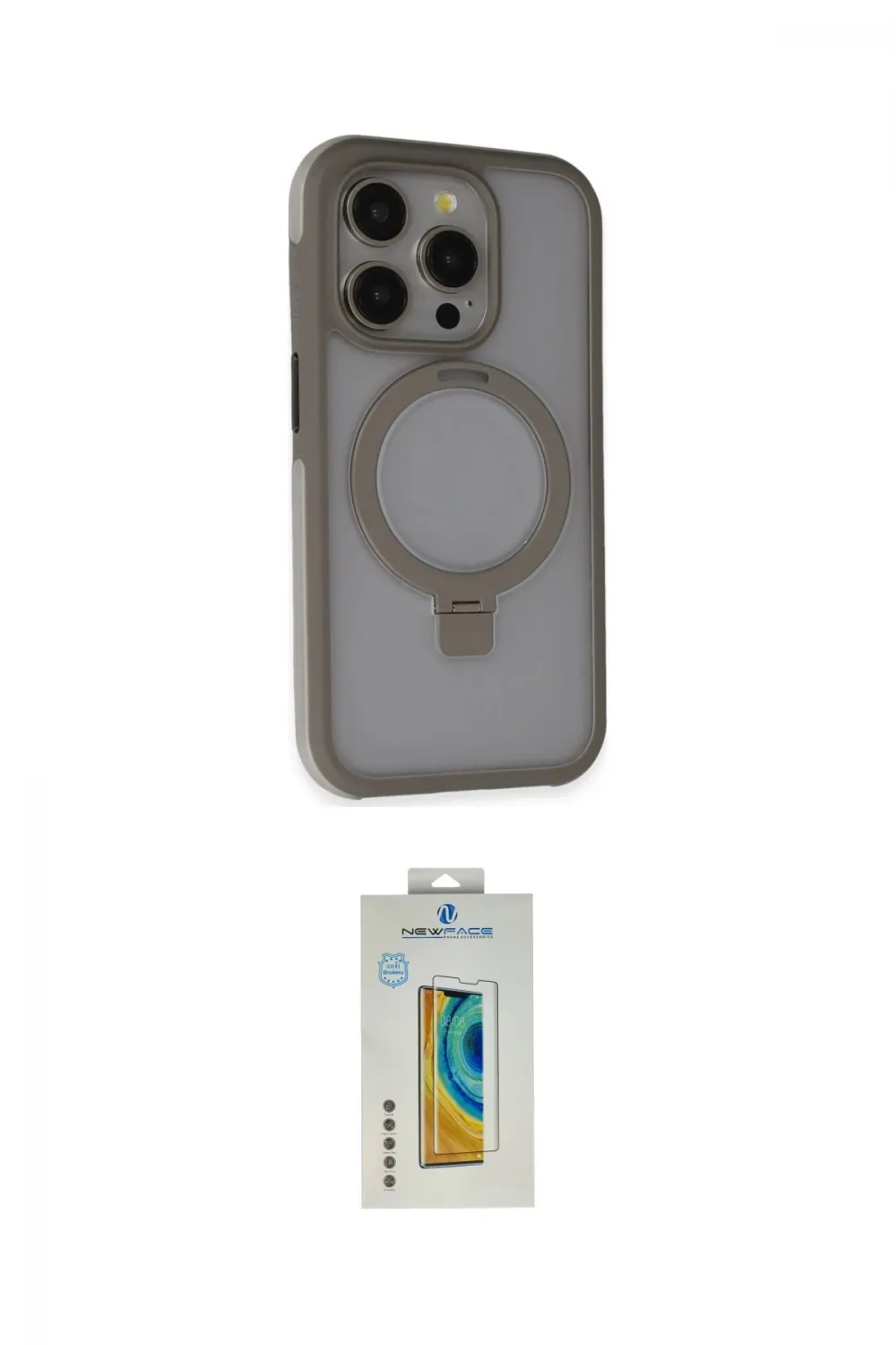 ieg™ iPhone 15 Pro Max Kılıf Ahenk Yansıma Özel Seri - Siyah Polymer Nano Ekran Koruyucu