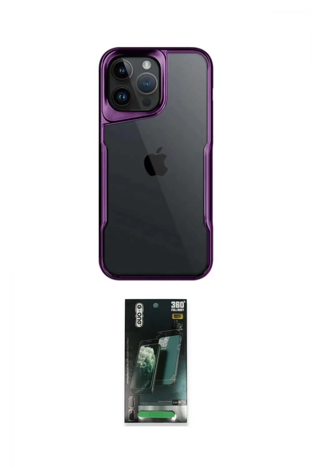 ieg™ iPhone 15 Pro Max Kılıf Akış Çizgi Koleksiyonu - Şeffaf 360 Full Body Arka Koruyucu