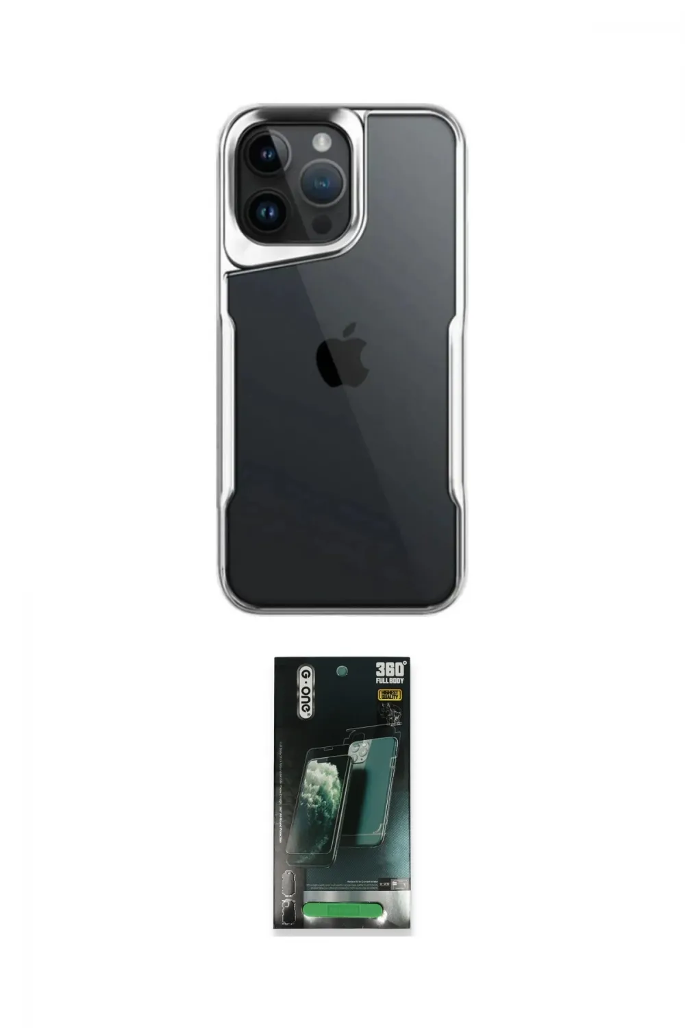 ieg™ iPhone 15 Pro Max Kılıf Akış Çizgi Koleksiyonu - Şeffaf 360 Full Body Arka Koruyucu