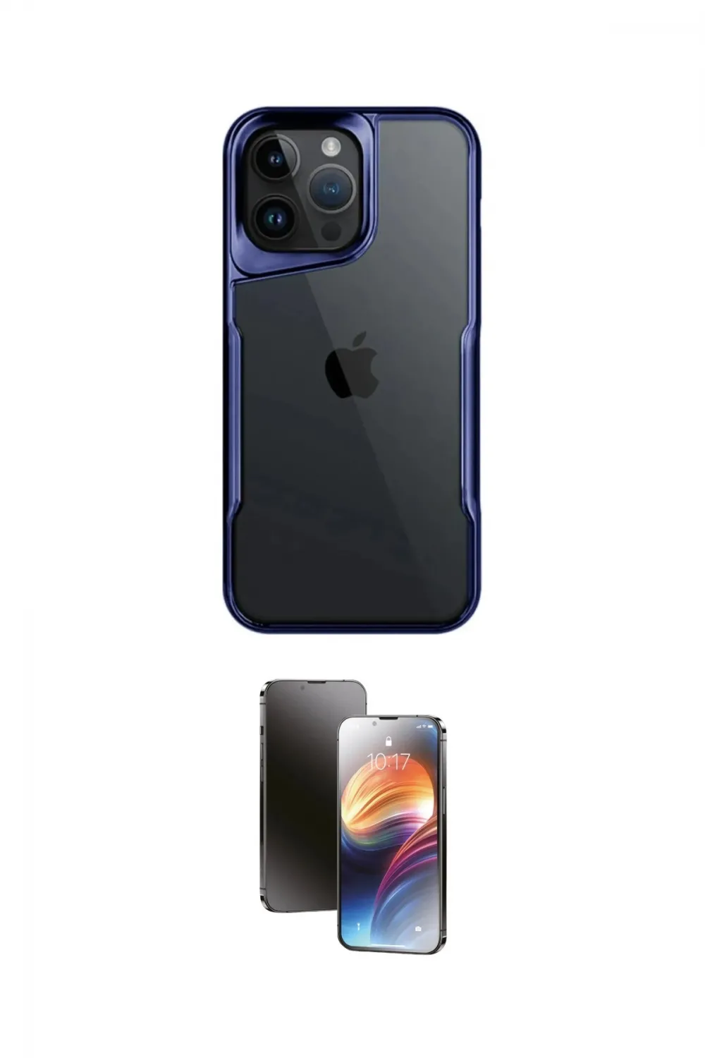 ieg™ iPhone 15 Pro Max Kılıf Akış Çizgi Koleksiyonu - Siyah 3D Antistatik Mat Seramik Nano Ekran Koruyucu