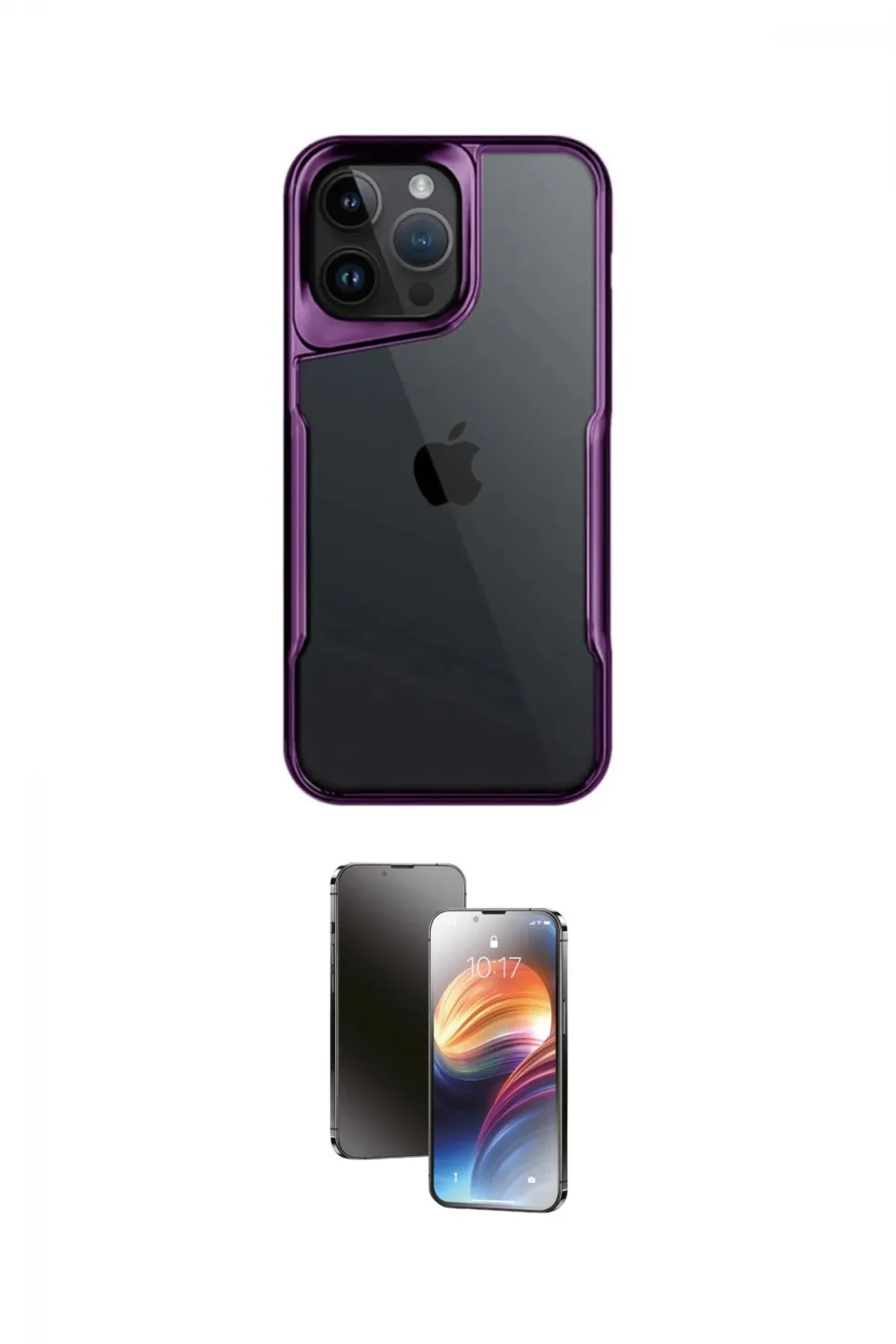ieg™ iPhone 15 Pro Max Kılıf Akış Çizgi Koleksiyonu - Siyah 3D Antistatik Mat Seramik Nano Ekran Koruyucu
