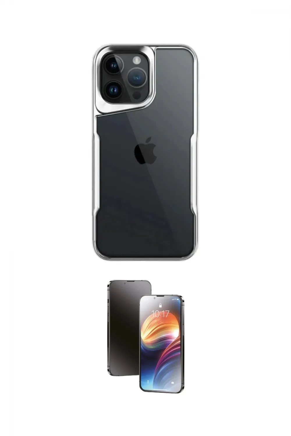 ieg™ iPhone 15 Pro Max Kılıf Akış Çizgi Koleksiyonu - Siyah 3D Antistatik Mat Seramik Nano Ekran Koruyucu