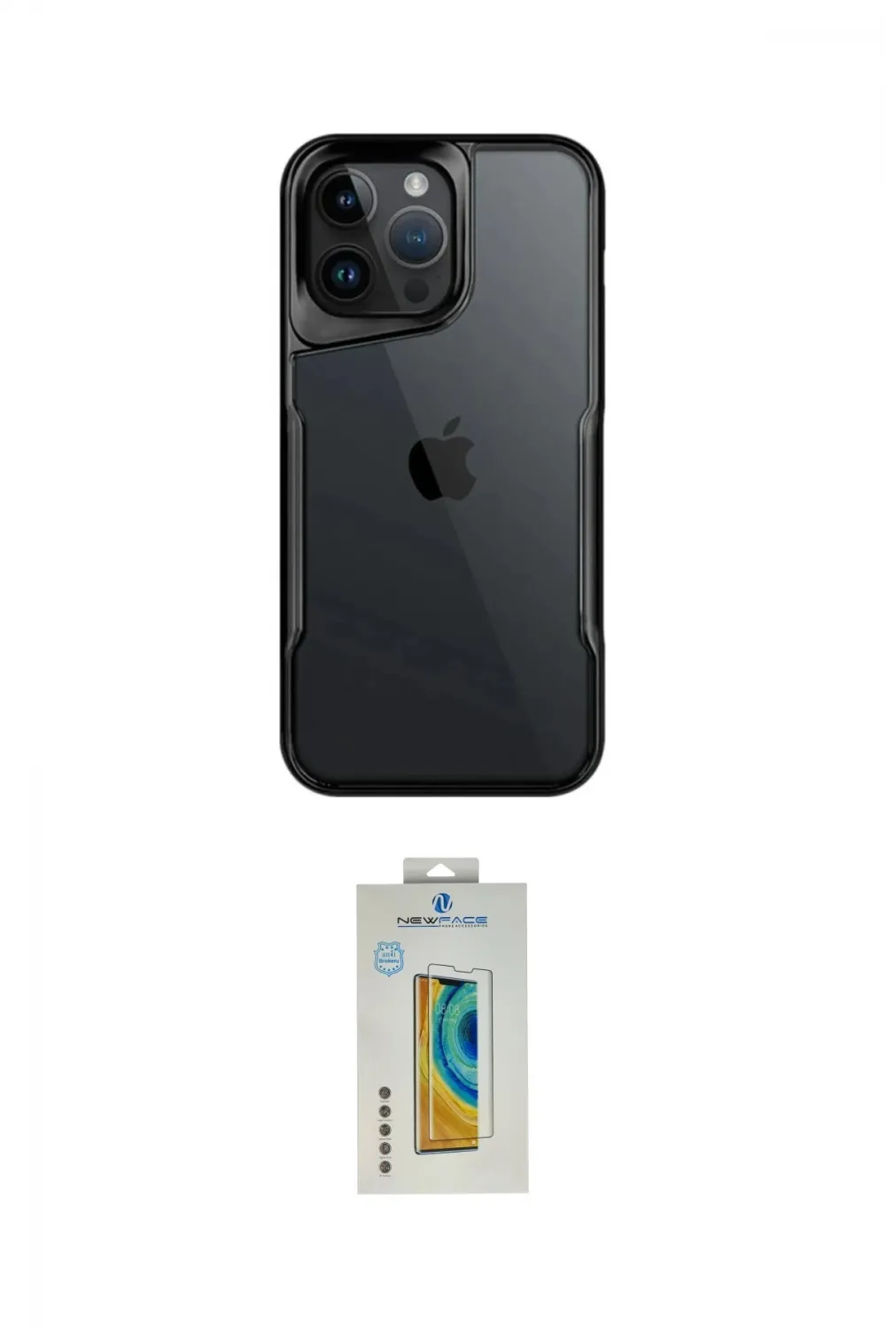 ieg™ iPhone 15 Pro Max Kılıf Akış Çizgi Koleksiyonu - Siyah Polymer Nano Ekran Koruyucu