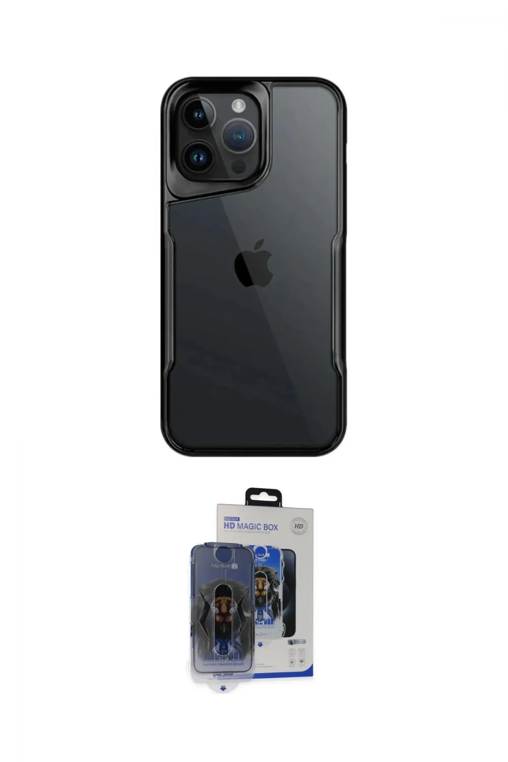 ieg™ iPhone 15 Pro Max Kılıf Akış Çizgi Koleksiyonu - Siyah Vanessa Magic Cam