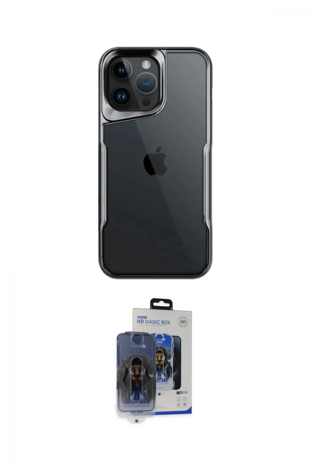 ieg™ iPhone 15 Pro Max Kılıf Akış Çizgi Koleksiyonu - Siyah Vanessa Magic Cam