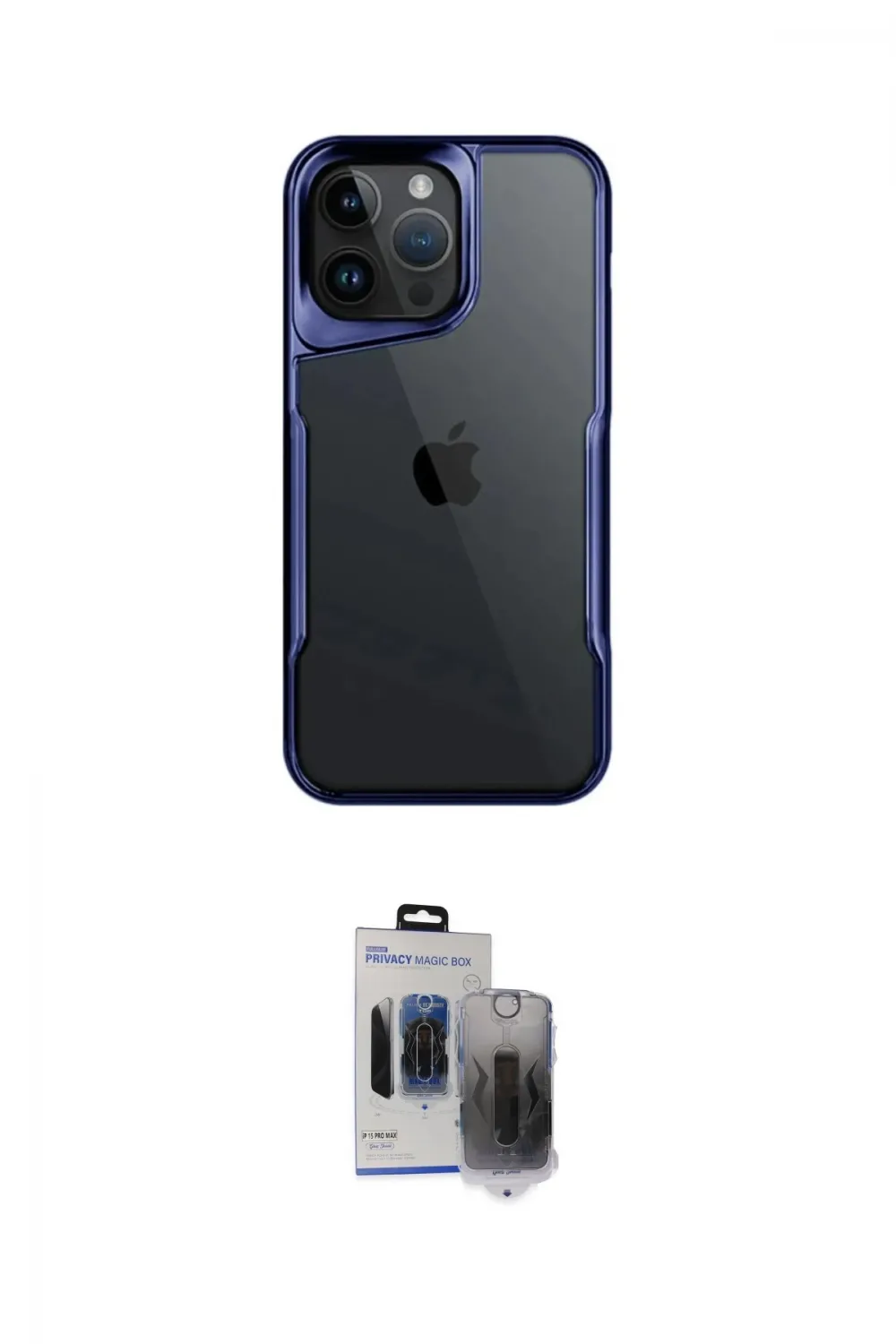 ieg™ iPhone 15 Pro Max Kılıf Akış Çizgi Koleksiyonu - Siyah Vanessa Magic Hayalet Cam