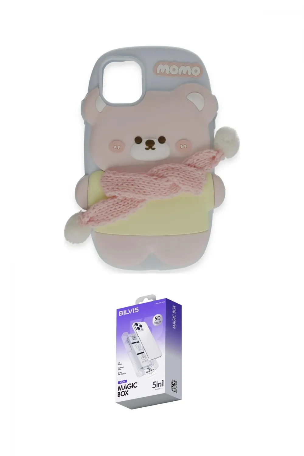 ieg™ iPhone 15 Pro Max Kılıf Akış Yansıma - Siyah Bilvis 5in1 3D Magic Cam Ekran Koruyucu