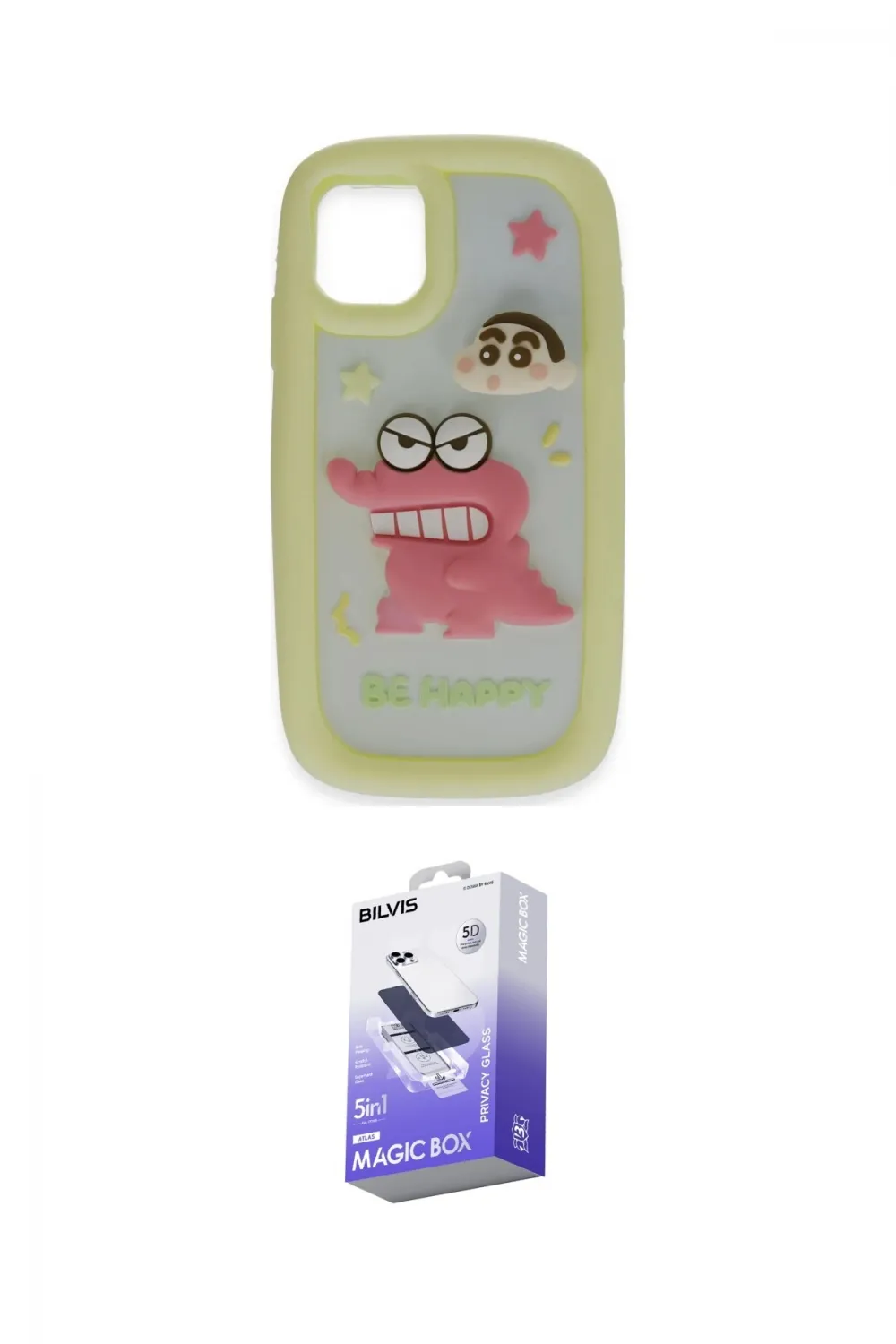 ieg™ iPhone 15 Pro Max Kılıf Akış Yansıma - Siyah Bilvis 5in1 5D Magic Hayalet Cam Ekran Koruyucu