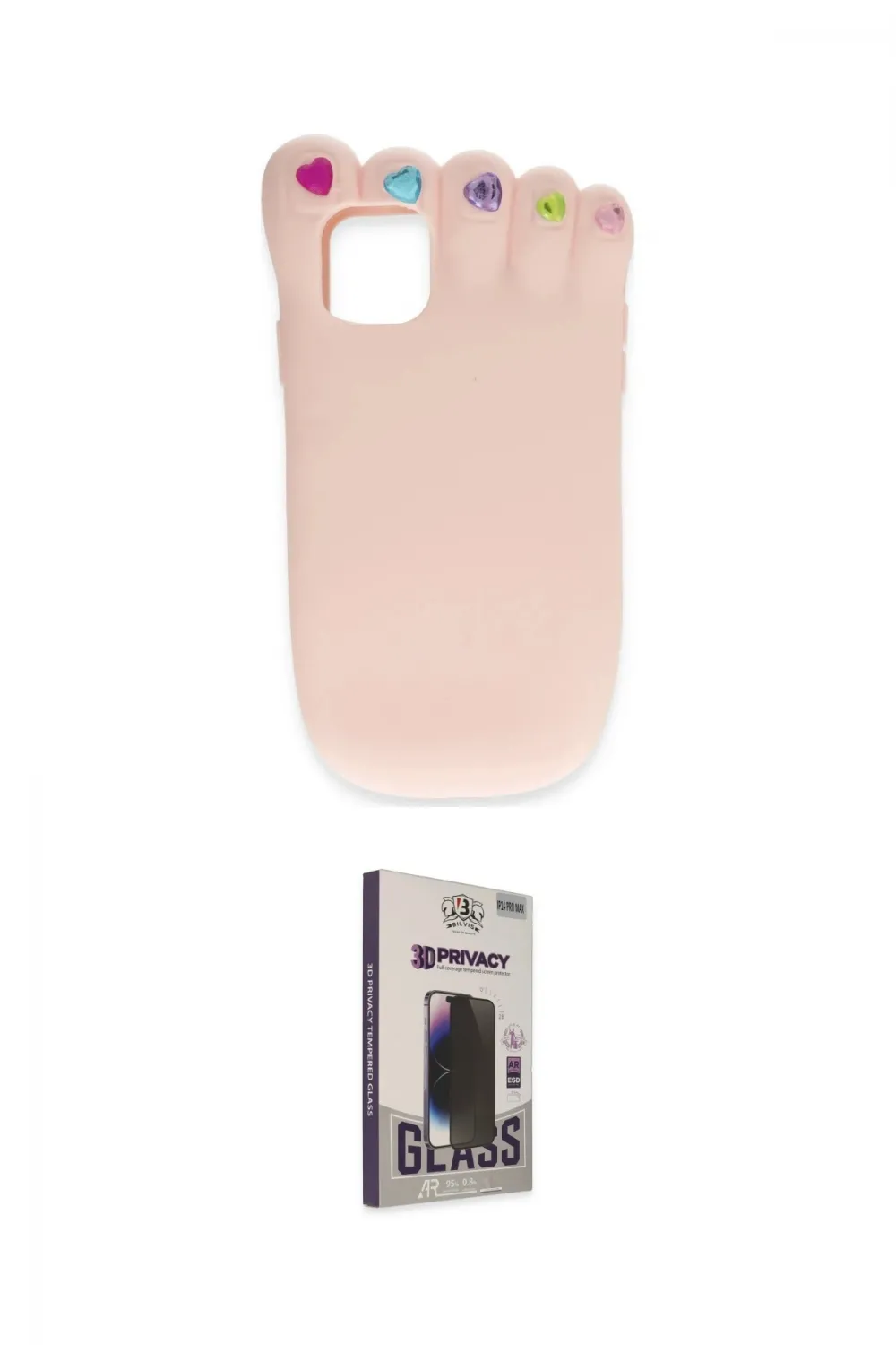 ieg™ iPhone 15 Pro Max Kılıf Akış Yansıma - Siyah Bilvis Hayalet Cam Ekran Koruyucu