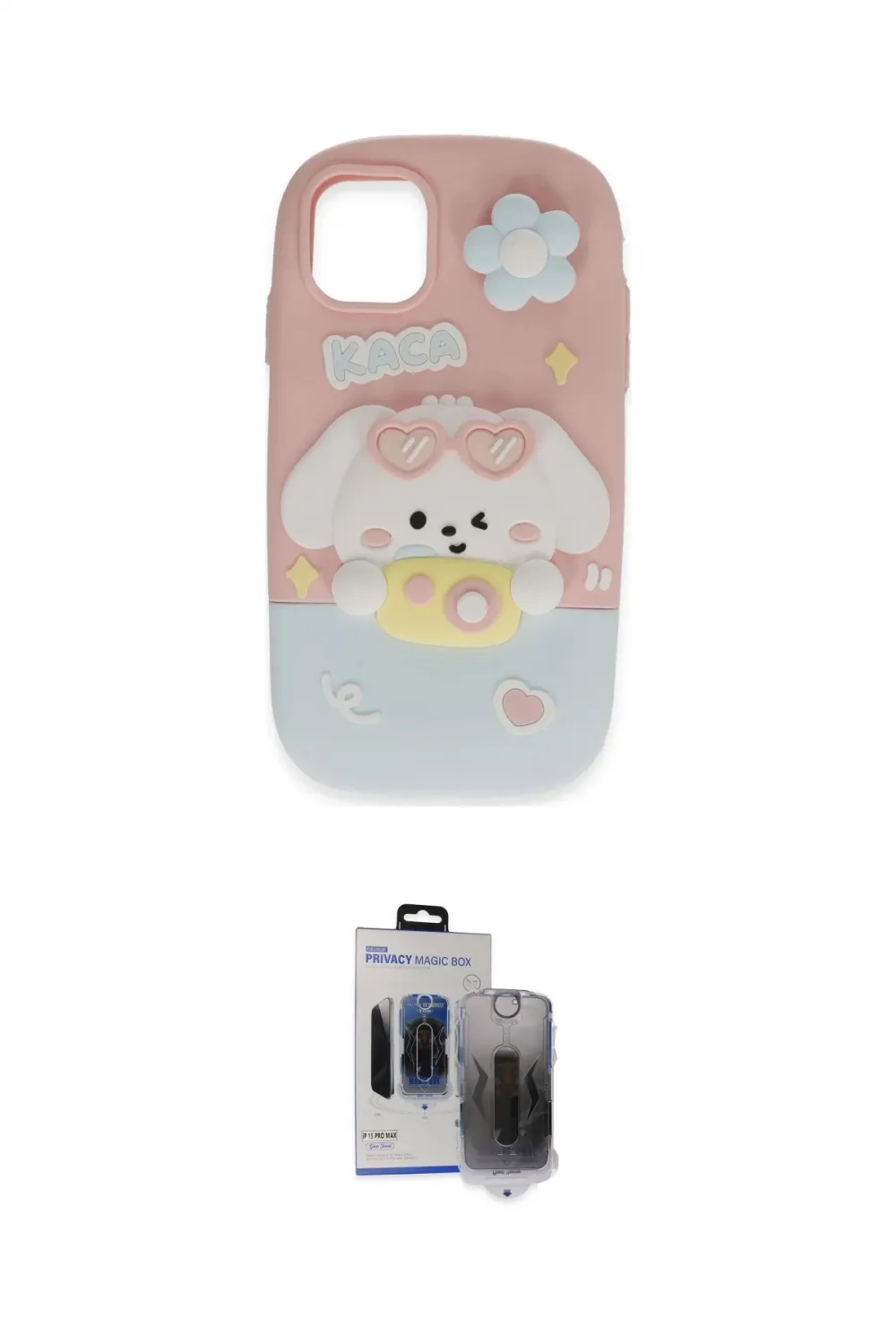 ieg™ iPhone 15 Pro Max Kılıf Akış Yansıma - Siyah Vanessa Magic Hayalet Cam