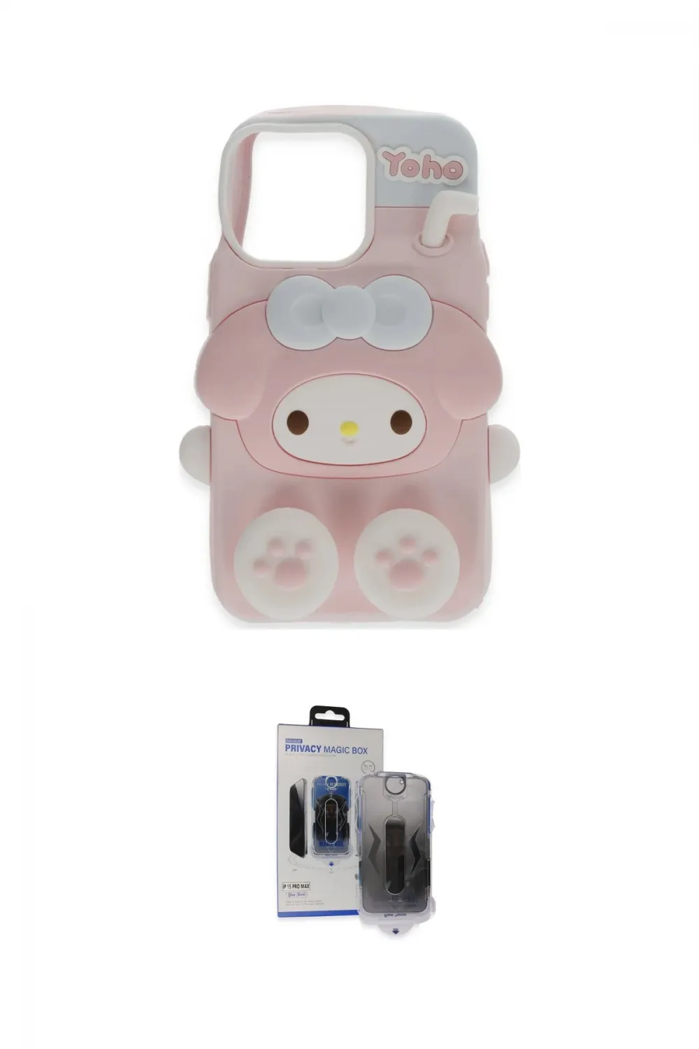 ieg™ iPhone 15 Pro Max Kılıf Akış Yansıma - Siyah Vanessa Magic Hayalet Cam