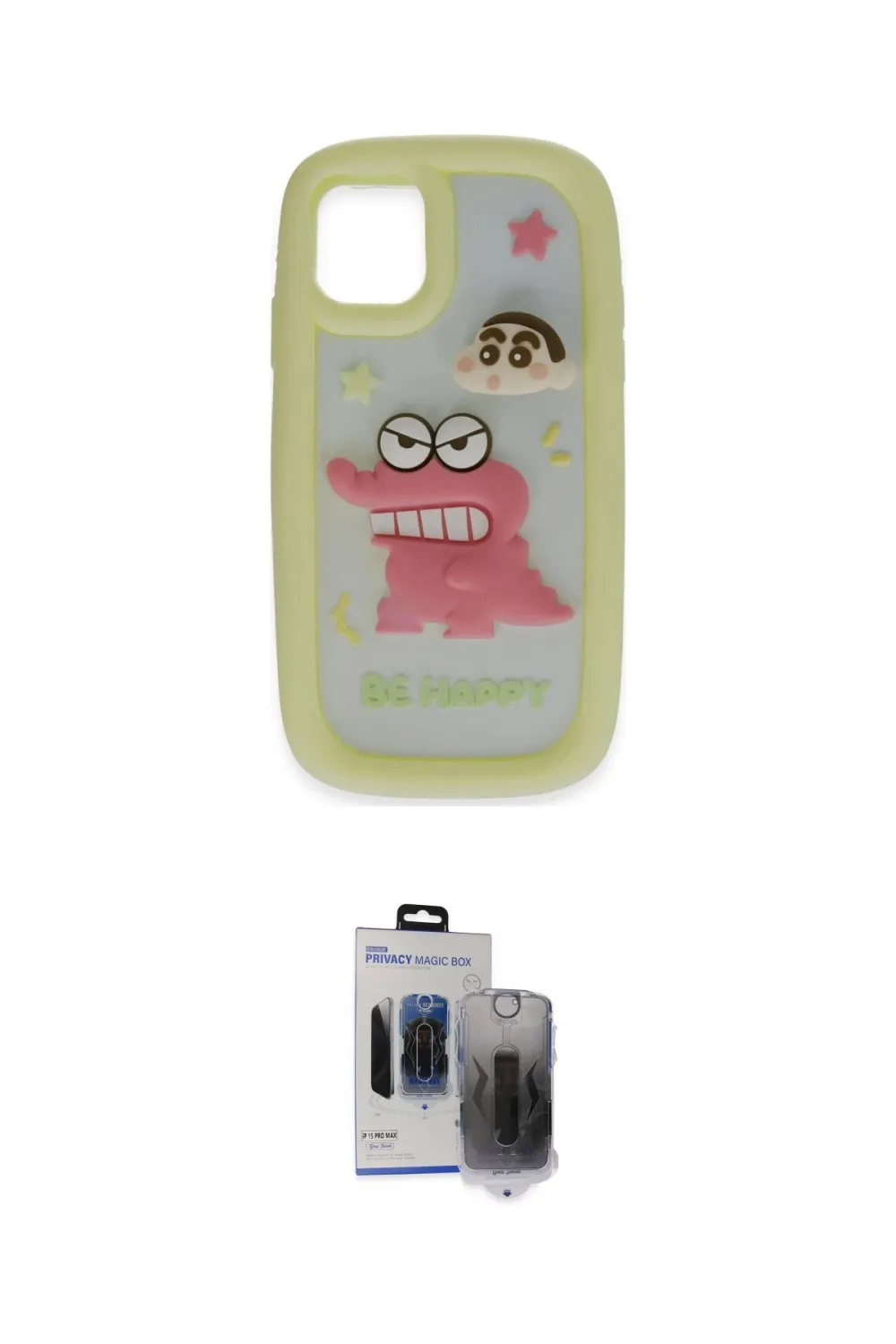 ieg™ iPhone 15 Pro Max Kılıf Akış Yansıma - Siyah Vanessa Magic Hayalet Cam
