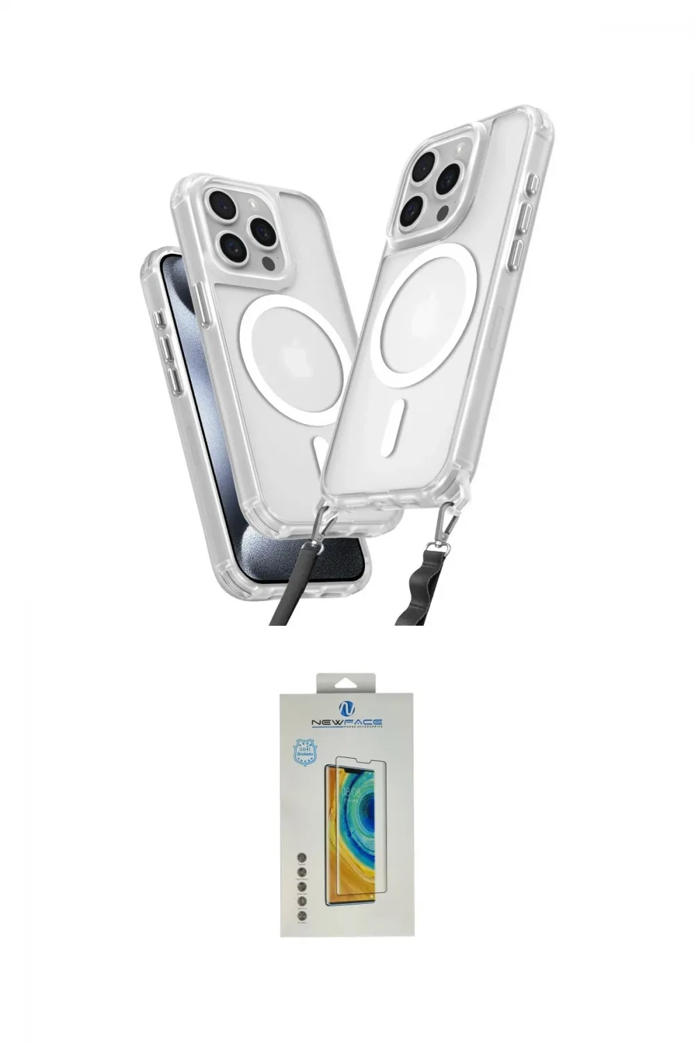 ieg™ iPhone 15 Pro Max Kılıf Atlas Doku Koleksiyonu - Siyah Polymer Nano Ekran Koruyucu