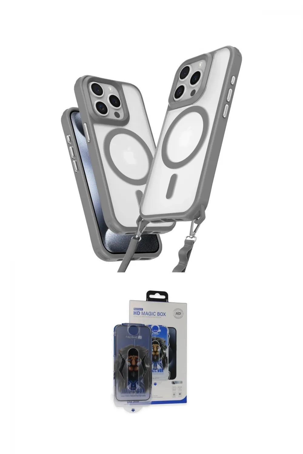 ieg™ iPhone 15 Pro Max Kılıf Atlas Doku Koleksiyonu - Siyah Vanessa Magic Cam