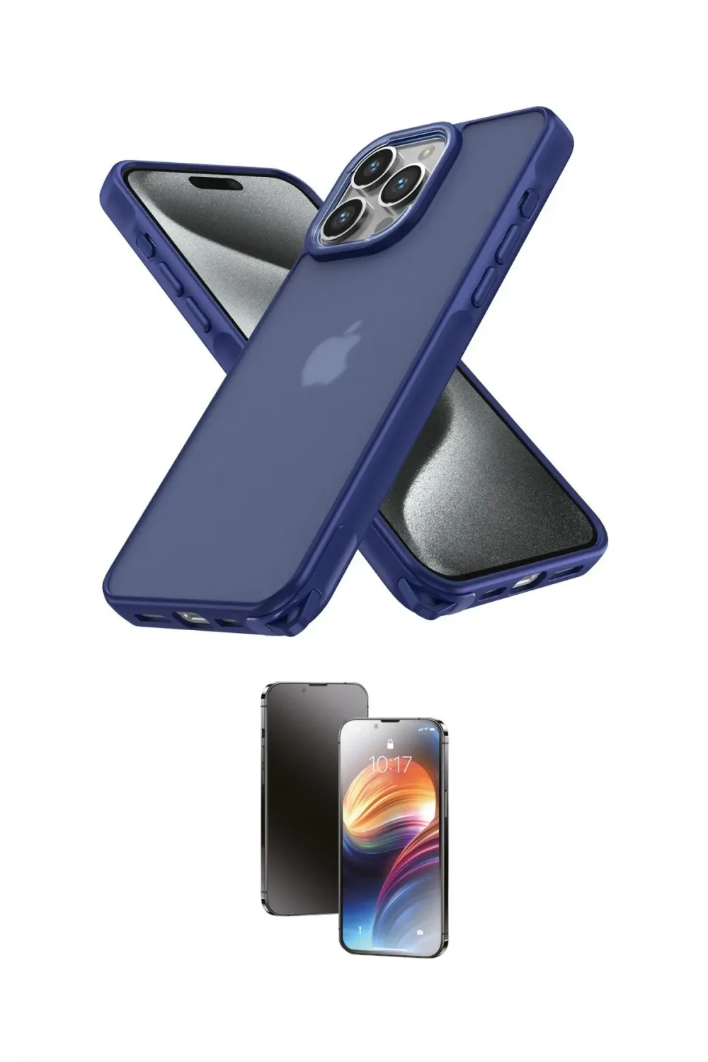 ieg™ iPhone 15 Pro Max Kılıf Atlas Form - Siyah 3D Antistatik Mat Seramik Nano Ekran Koruyucu