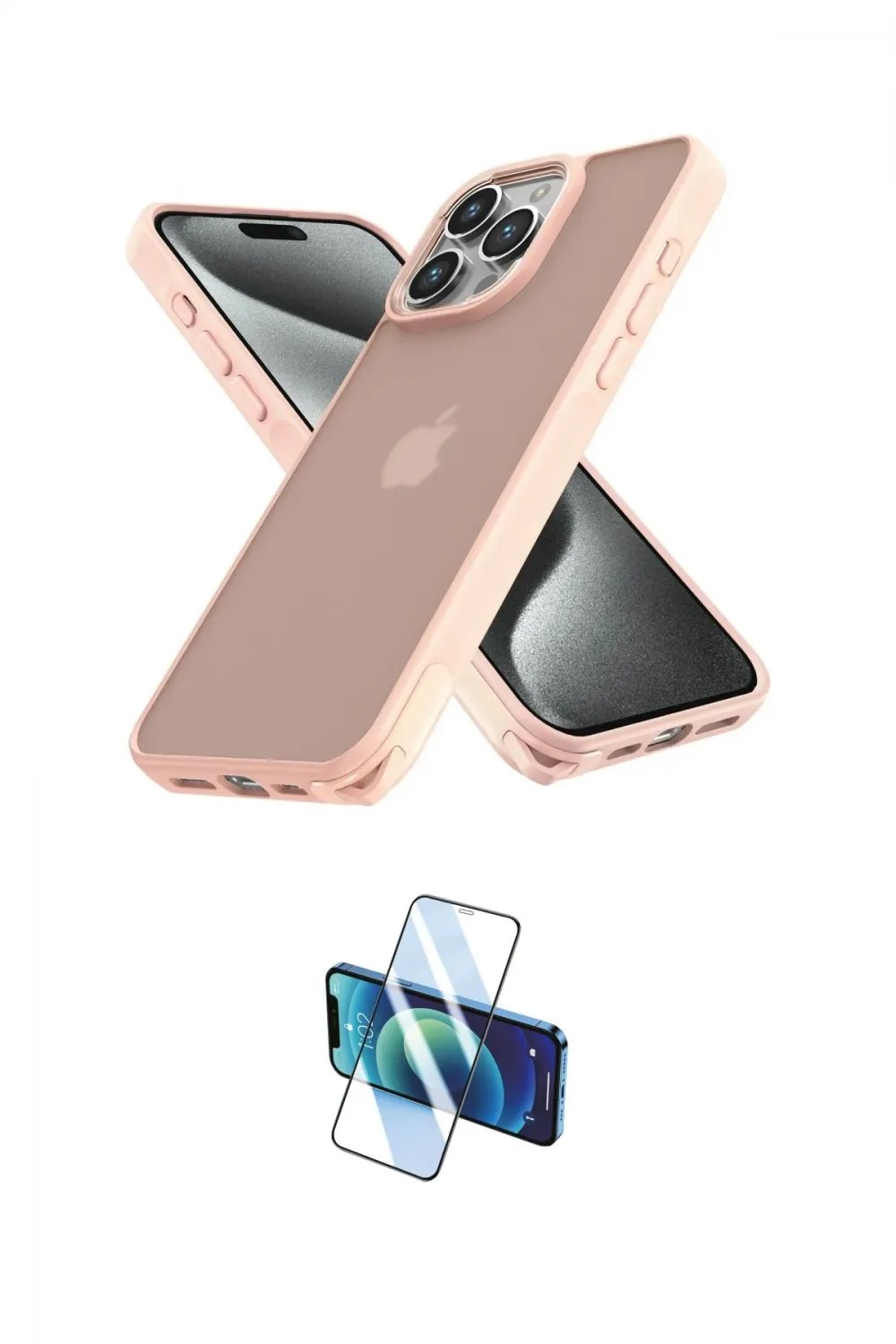 ieg™ iPhone 15 Pro Max Kılıf Atlas Form - Siyah 3D Antistatik Seramik Nano Ekran Koruyucu