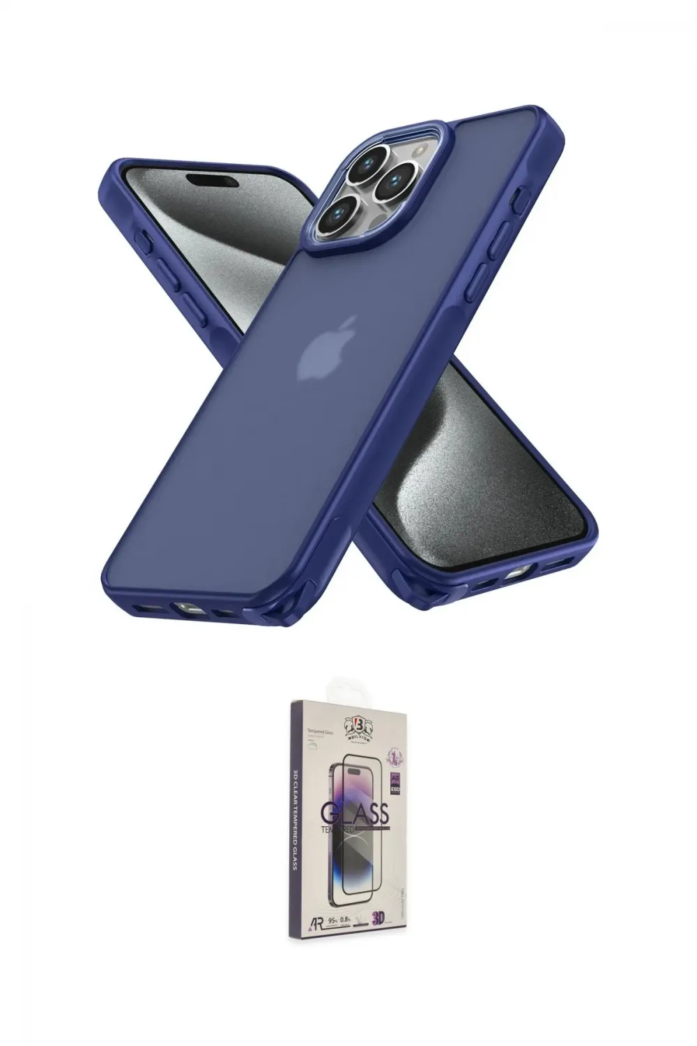 ieg™ iPhone 15 Pro Max Kılıf Atlas Form - Siyah Bilvis 3D Cam Ekran Koruyucu