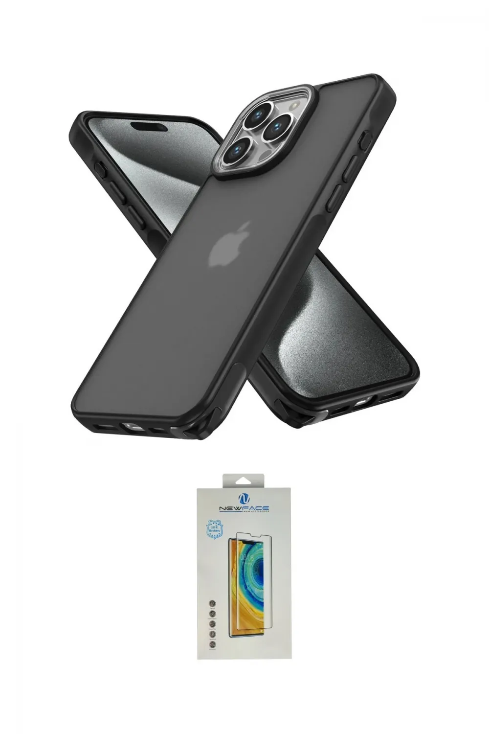 ieg™ iPhone 15 Pro Max Kılıf Atlas Form - Siyah Polymer Nano Ekran Koruyucu