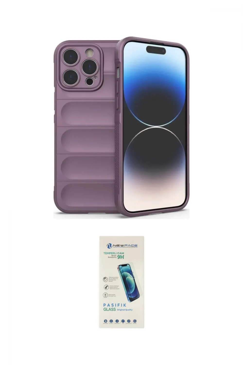 ieg™ iPhone 15 Pro Max Kılıf Atlas Koleksiyonu - Şeffaf Pasifik Cam Ekran Koruyucu