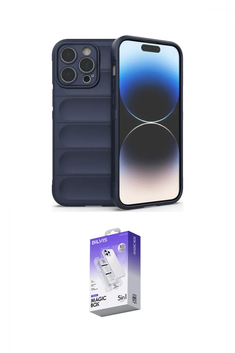 ieg™ iPhone 15 Pro Max Kılıf Atlas Koleksiyonu - Siyah Bilvis 5in1 3D Magic Cam Ekran Koruyucu