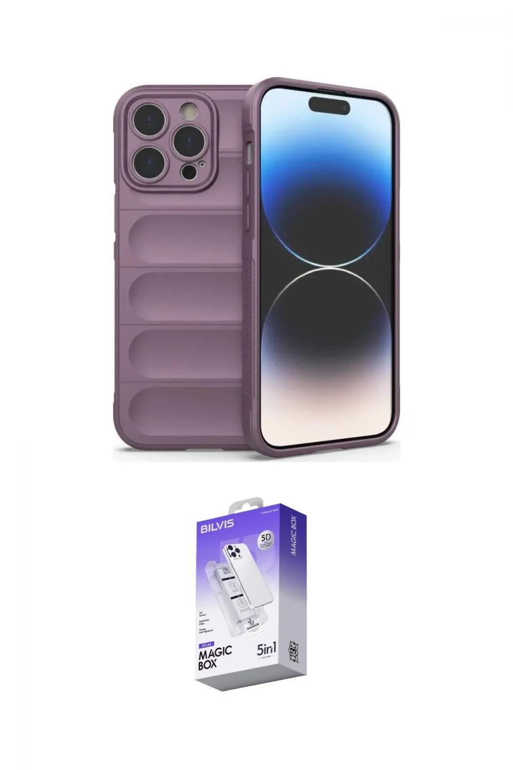ieg™ iPhone 15 Pro Max Kılıf Atlas Koleksiyonu - Siyah Bilvis 5in1 3D Magic Cam Ekran Koruyucu