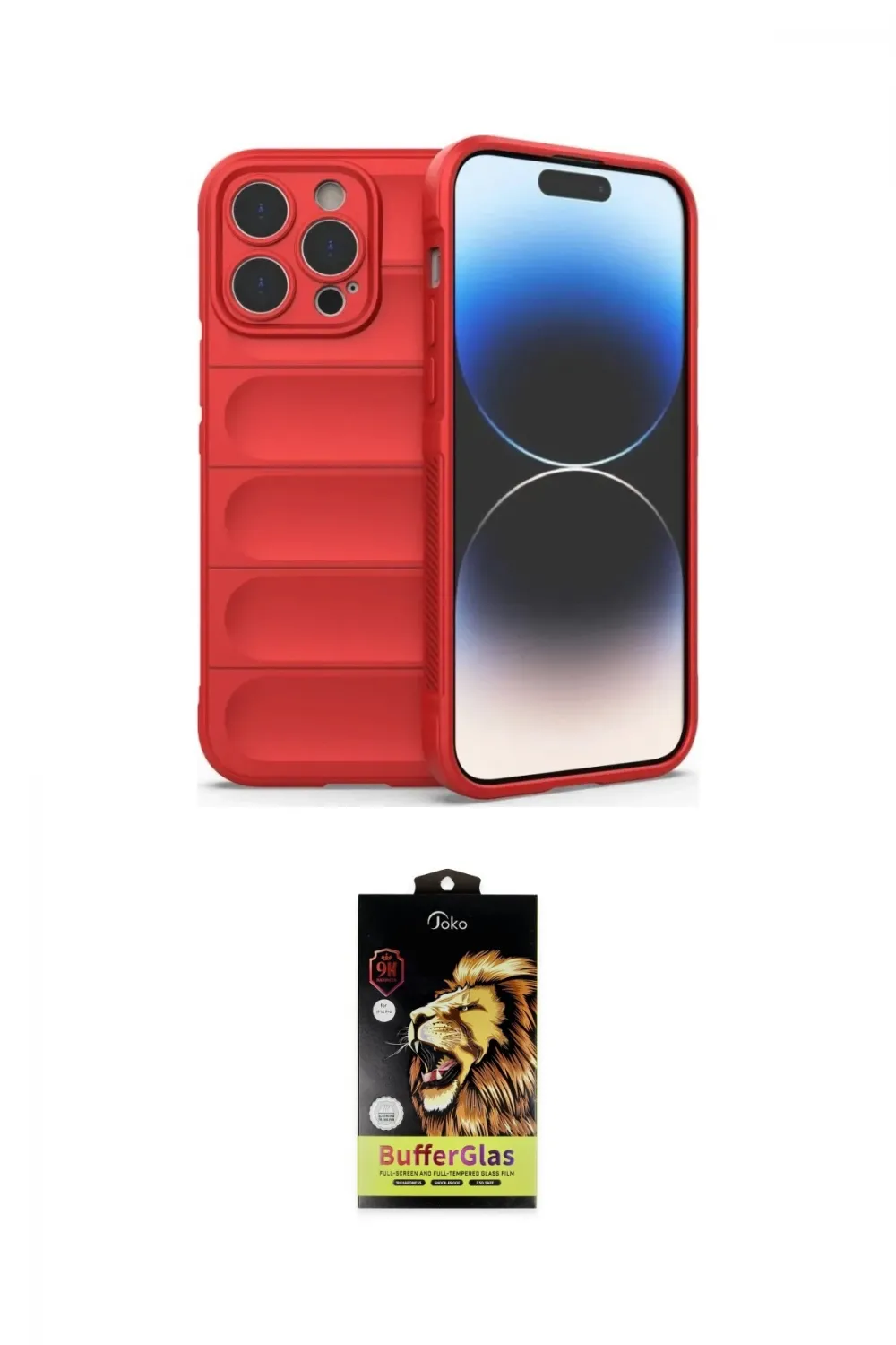 ieg™ iPhone 15 Pro Max Kılıf Atlas Koleksiyonu - Siyah Buffer Cam Ekran Koruyucu