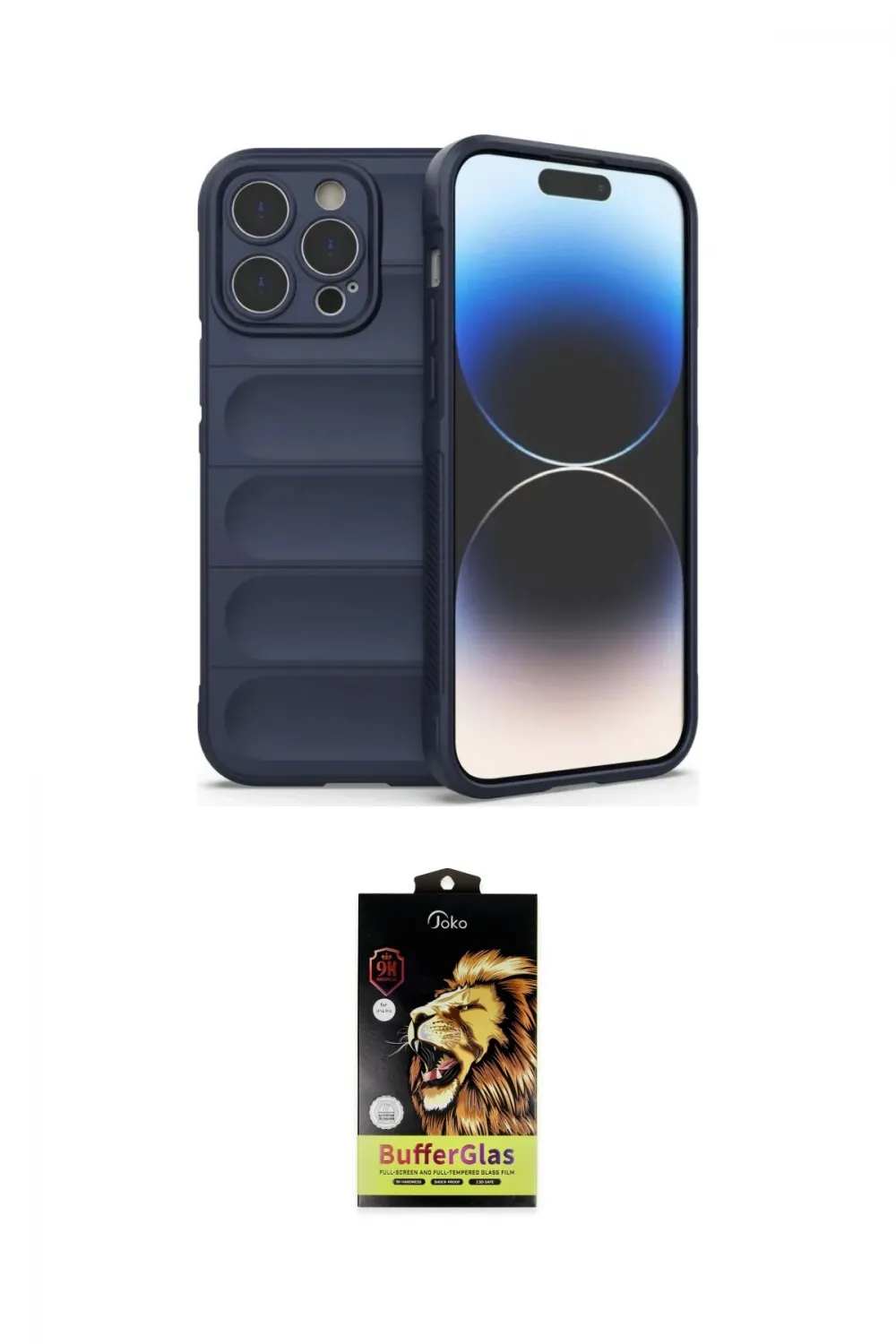 ieg™ iPhone 15 Pro Max Kılıf Atlas Koleksiyonu - Siyah Buffer Cam Ekran Koruyucu