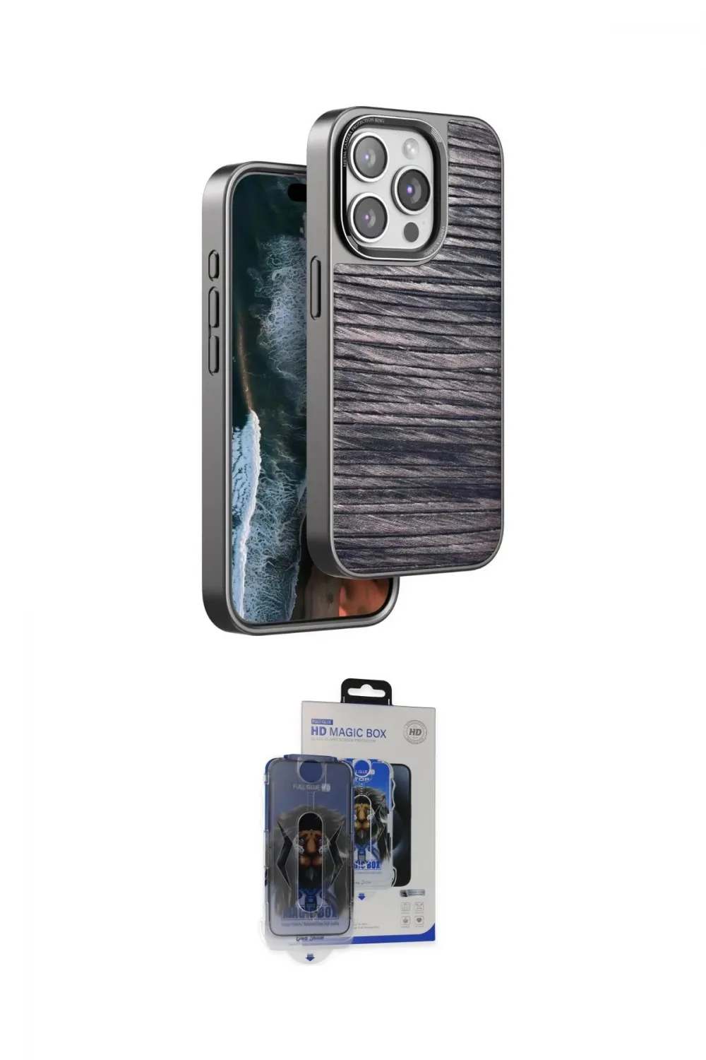 ieg™ iPhone 15 Pro Max Kılıf Atlas Minimal Özel Seri - Siyah Vanessa Magic Cam