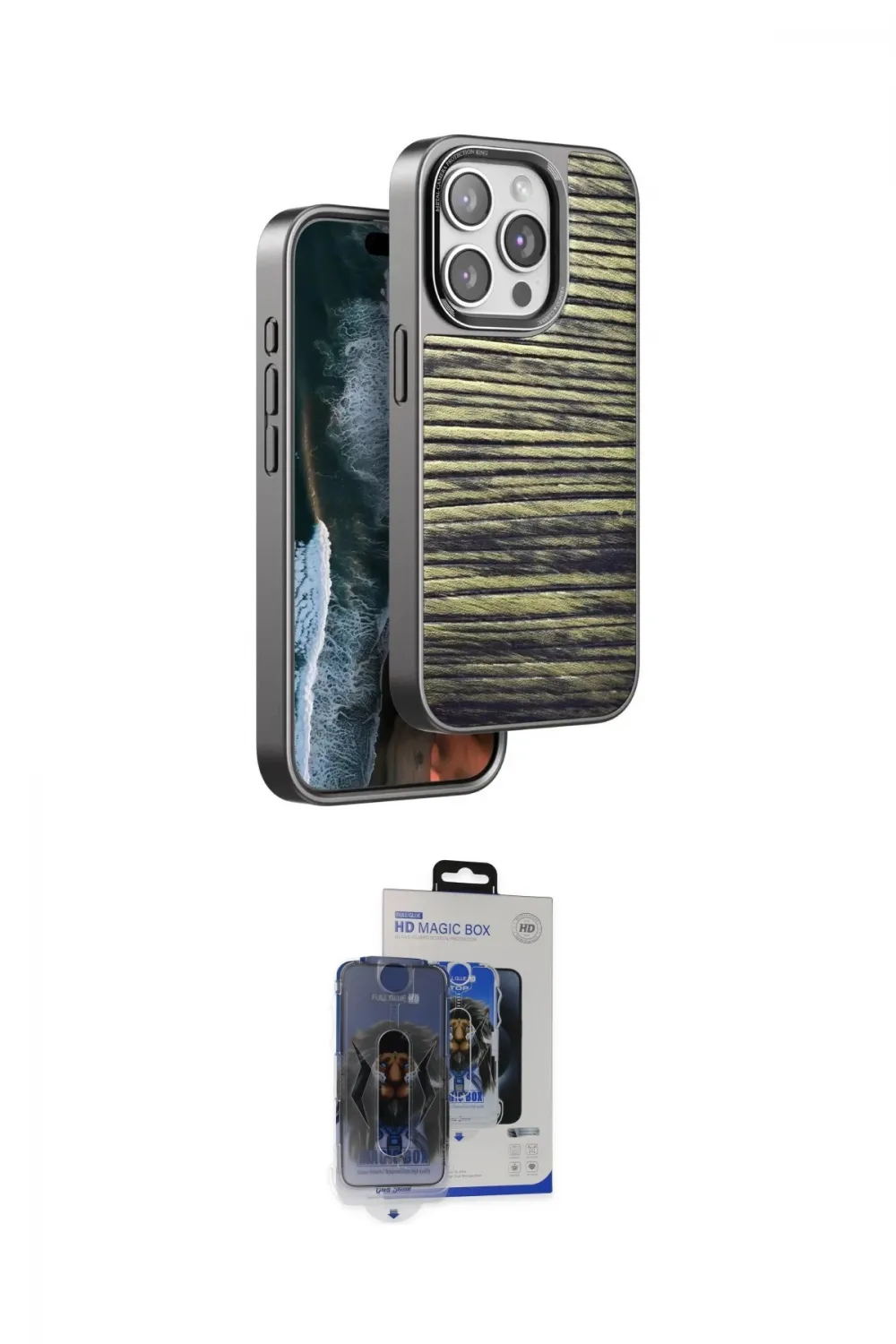 ieg™ iPhone 15 Pro Max Kılıf Atlas Minimal Özel Seri - Siyah Vanessa Magic Cam