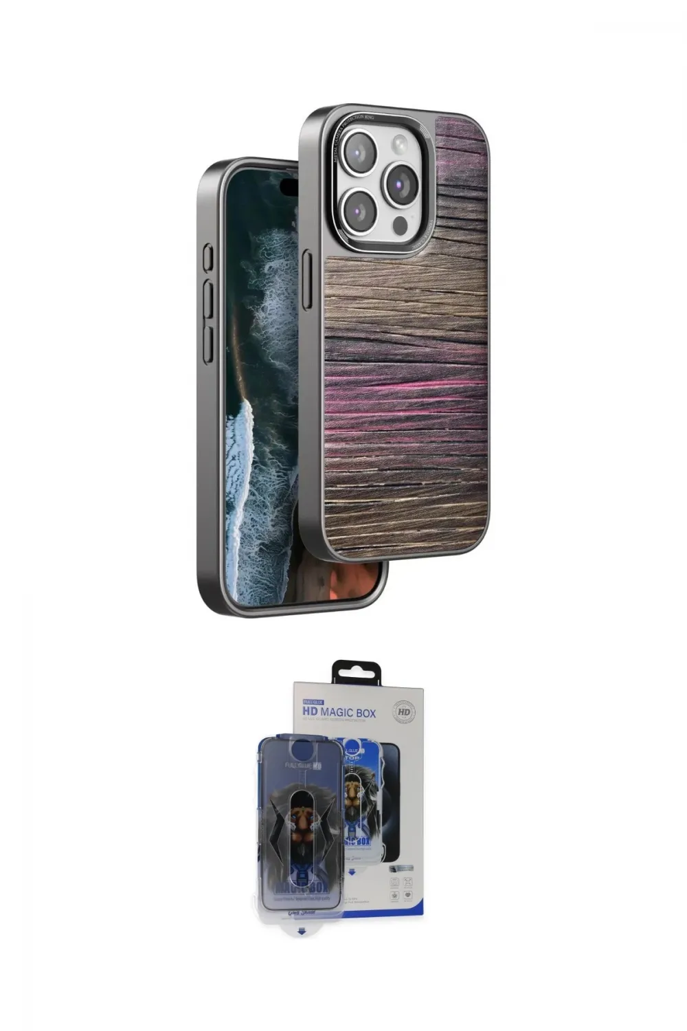 ieg™ iPhone 15 Pro Max Kılıf Atlas Minimal Özel Seri - Siyah Vanessa Magic Cam