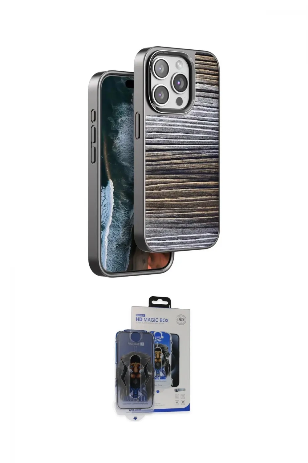 ieg™ iPhone 15 Pro Max Kılıf Atlas Minimal Özel Seri - Siyah Vanessa Magic Cam