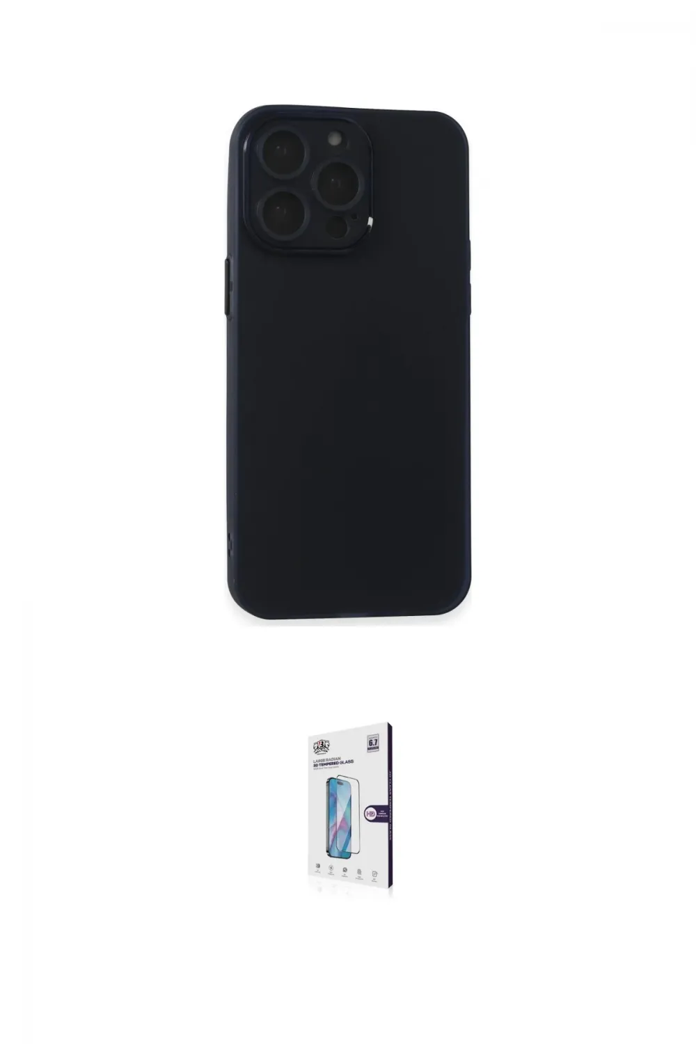 ieg™ iPhone 15 Pro Max Kılıf Atlas Minimal Prime - Siyah Bilvis 0.18mm Plus Cam Ekran Koruyucu