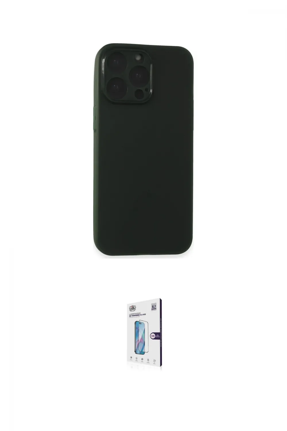 ieg™ iPhone 15 Pro Max Kılıf Atlas Minimal Prime - Siyah Bilvis 0.18mm Plus Cam Ekran Koruyucu