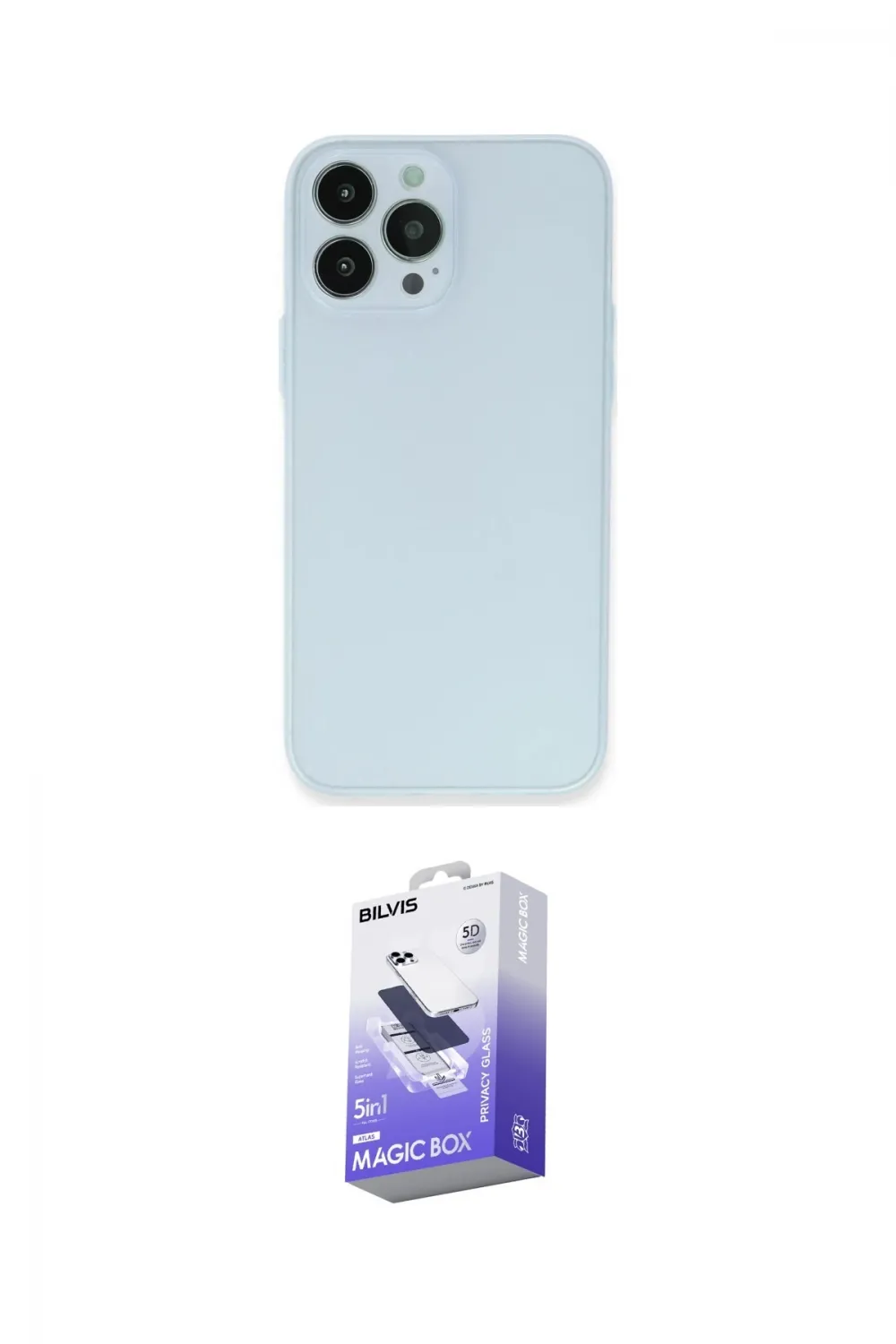 ieg™ iPhone 15 Pro Max Kılıf Atlas Minimal Prime - Siyah Bilvis 5in1 5D Magic Hayalet Cam Ekran Koruyucu