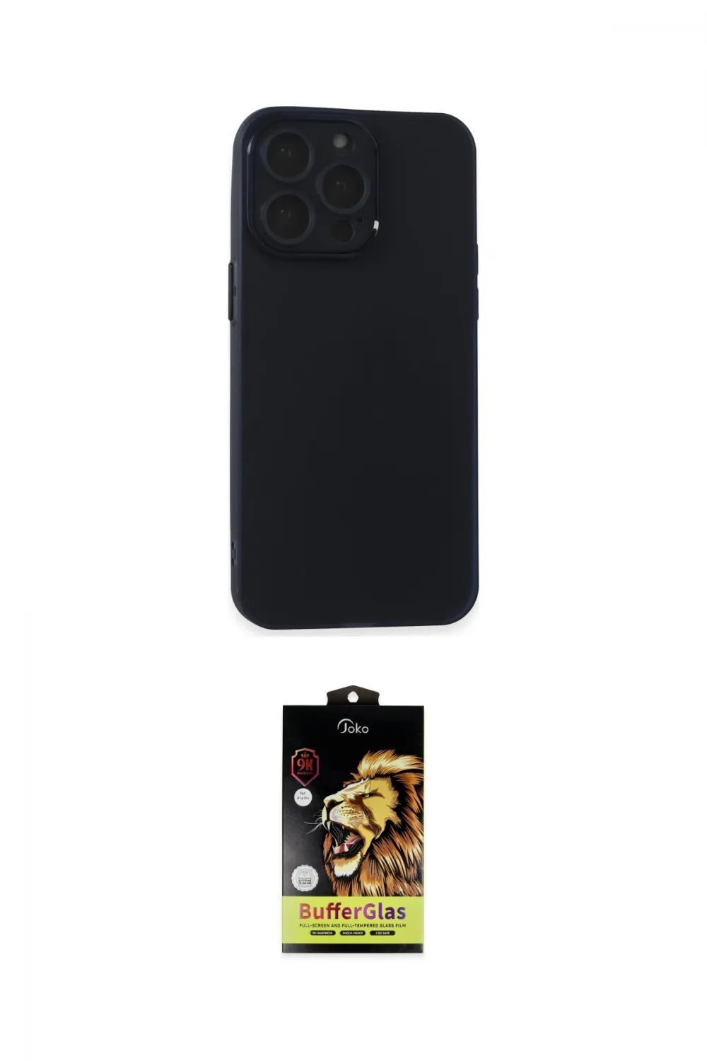 ieg™ iPhone 15 Pro Max Kılıf Atlas Minimal Prime - Siyah Buffer Cam Ekran Koruyucu