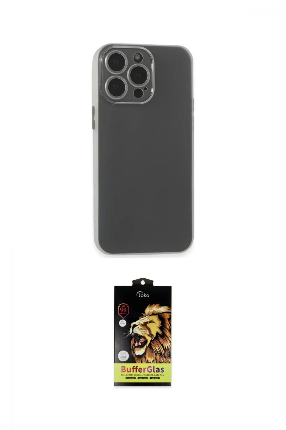 ieg™ iPhone 15 Pro Max Kılıf Atlas Minimal Prime - Siyah Buffer Cam Ekran Koruyucu