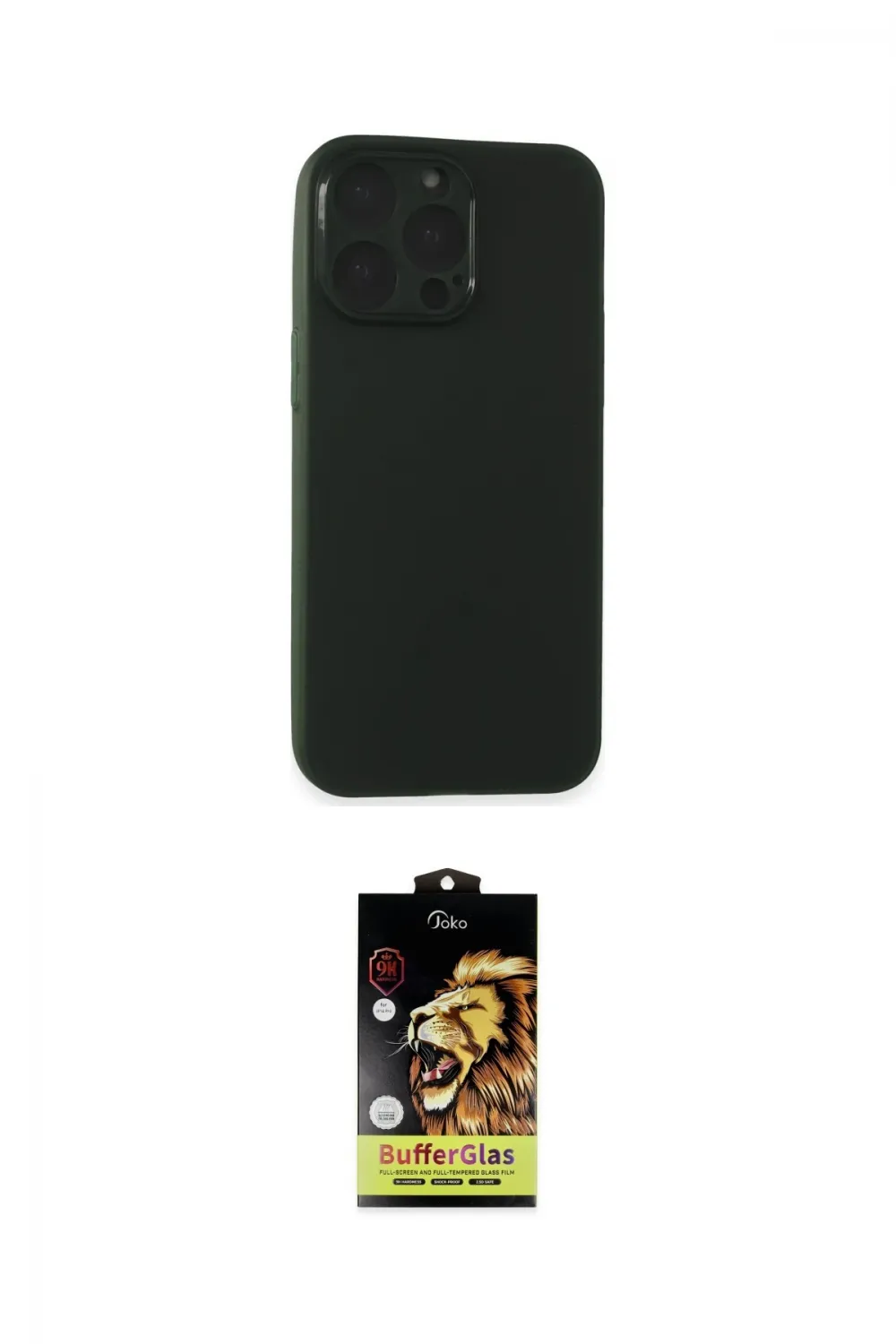 ieg™ iPhone 15 Pro Max Kılıf Atlas Minimal Prime - Siyah Buffer Cam Ekran Koruyucu