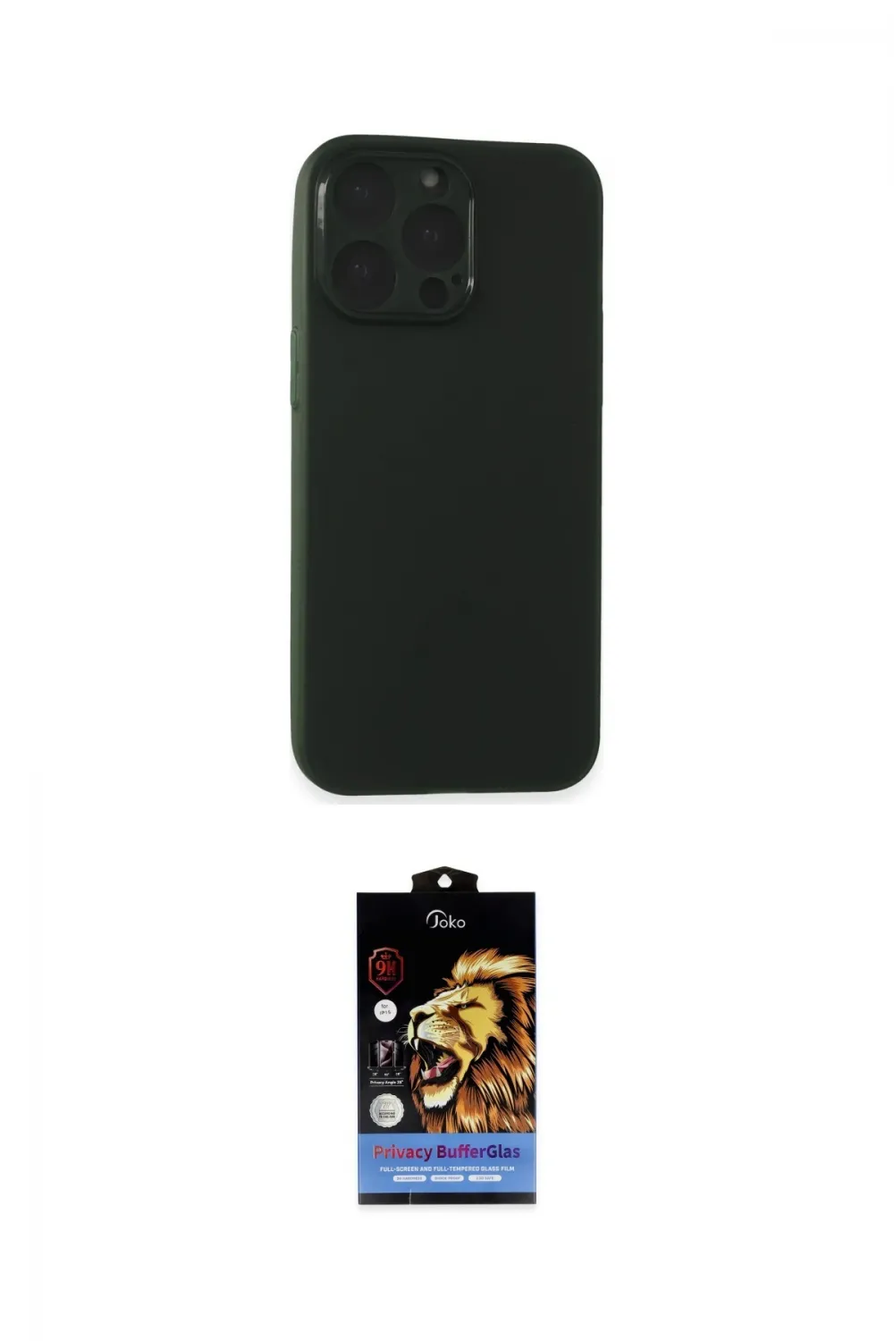 ieg™ iPhone 15 Pro Max Kılıf Atlas Minimal Prime - Siyah Buffer Hayalet Cam Ekran Koruyucu