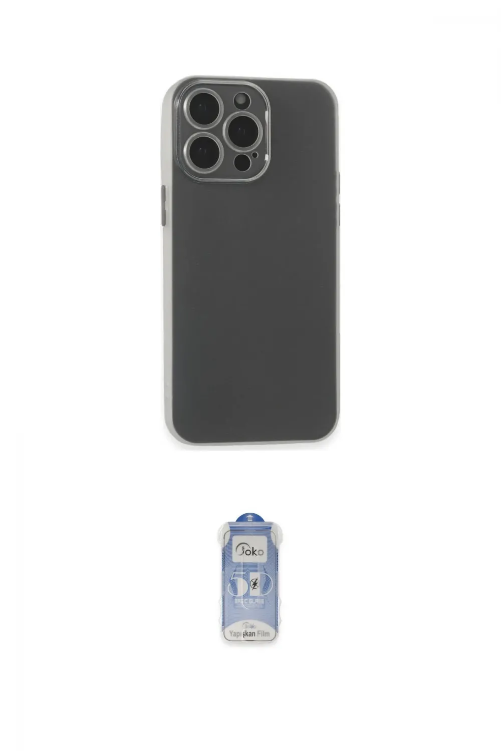 ieg™ iPhone 15 Pro Max Kılıf Atlas Minimal Prime - Siyah Joko Magic 5D Cam