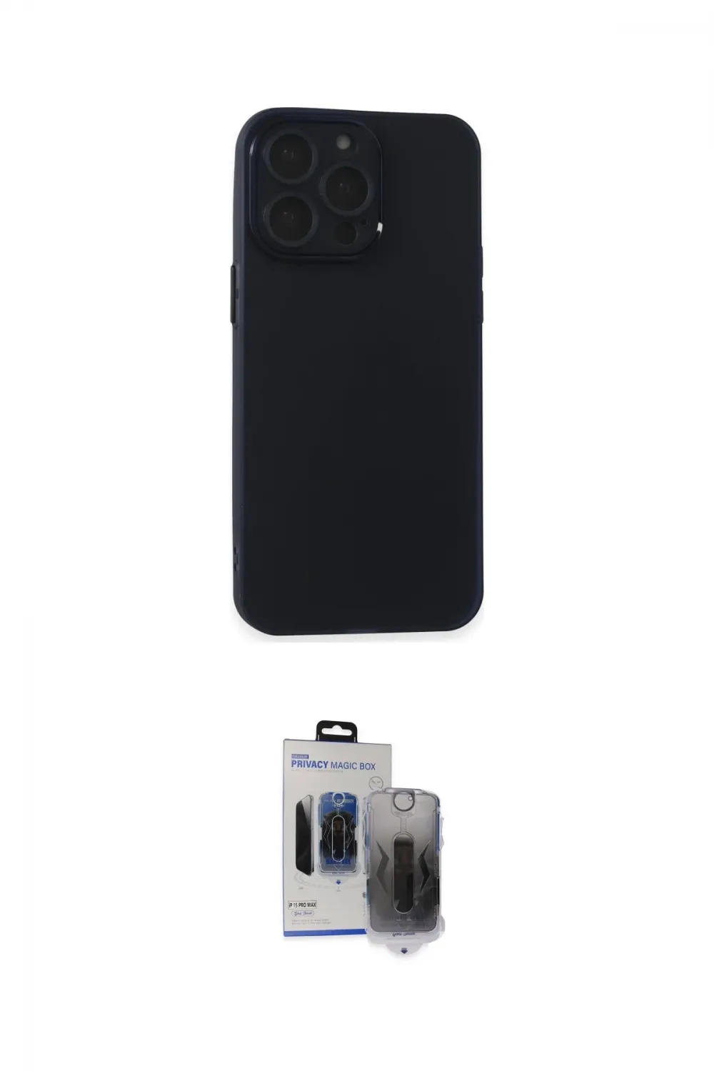 ieg™ iPhone 15 Pro Max Kılıf Atlas Minimal Prime - Siyah Vanessa Magic Hayalet Cam