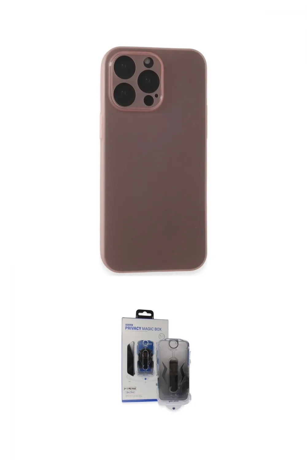 ieg™ iPhone 15 Pro Max Kılıf Atlas Minimal Prime - Siyah Vanessa Magic Hayalet Cam