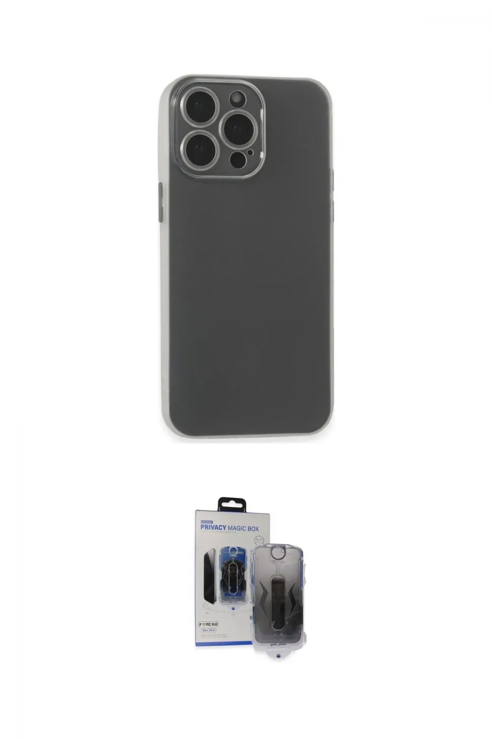ieg™ iPhone 15 Pro Max Kılıf Atlas Minimal Prime - Siyah Vanessa Magic Hayalet Cam