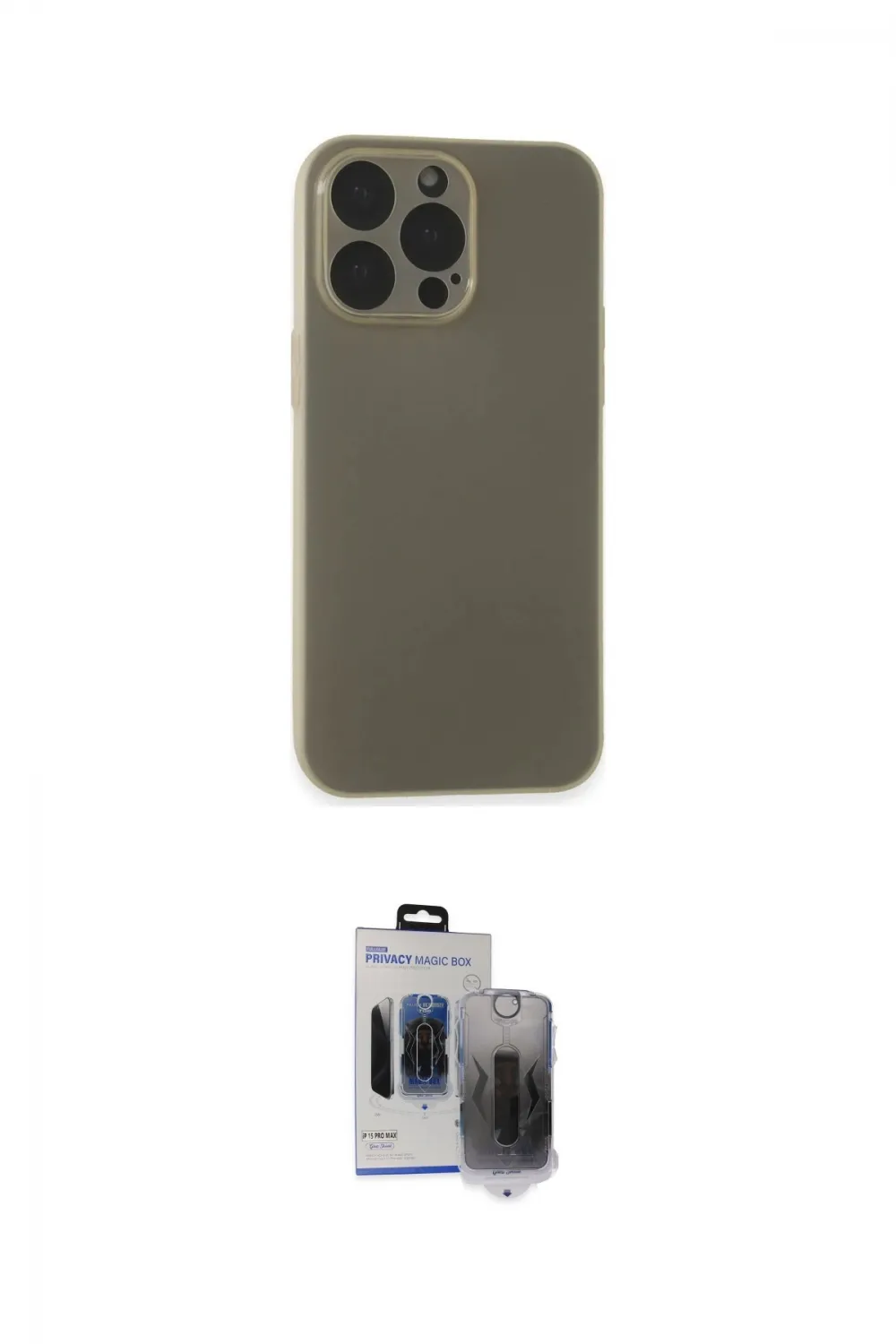 ieg™ iPhone 15 Pro Max Kılıf Atlas Minimal Prime - Siyah Vanessa Magic Hayalet Cam